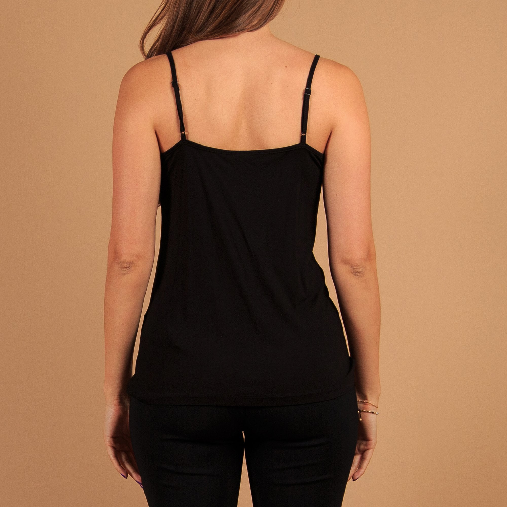 Pomodoro Stretch Camisole Slip Top Black