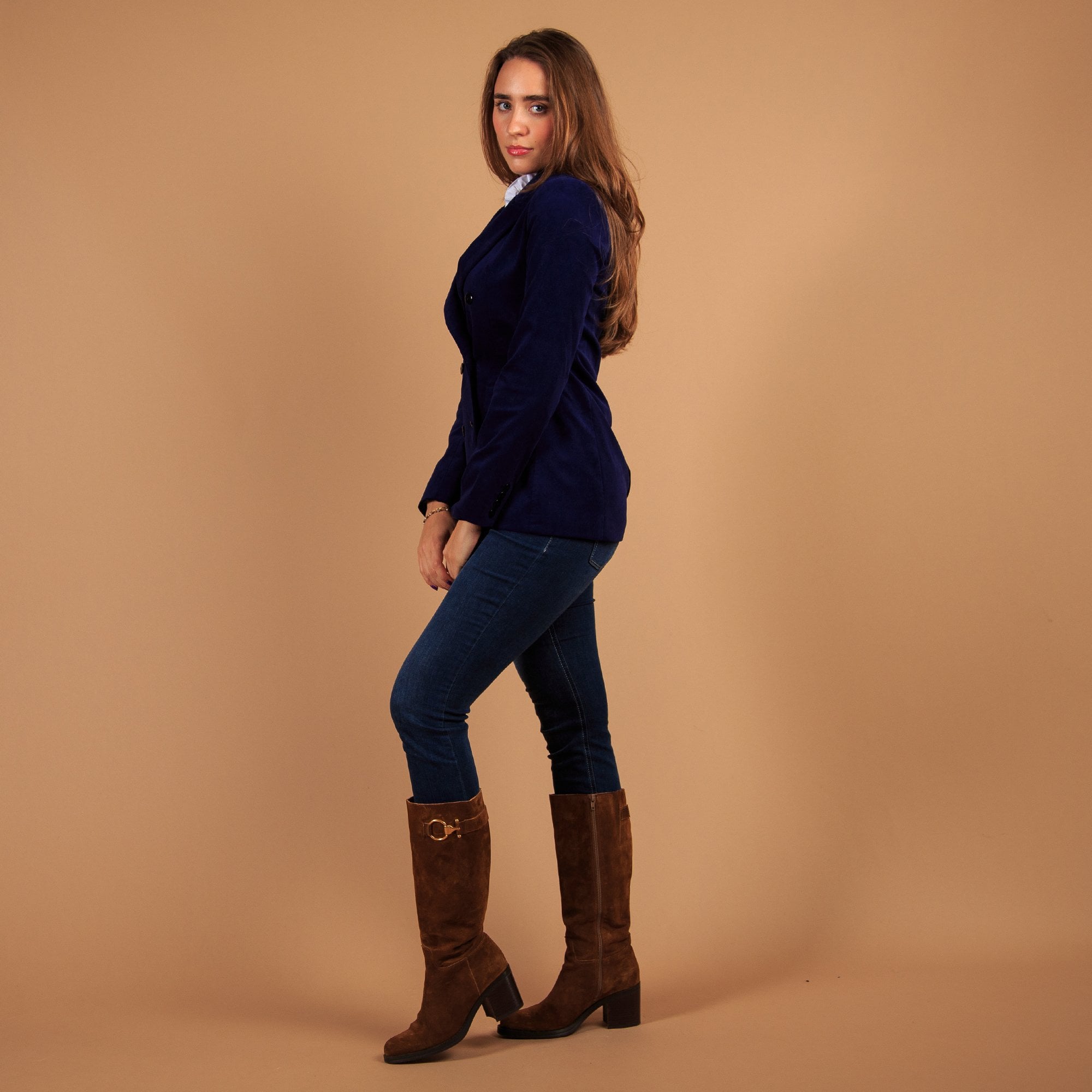 Aspiga Theresa Corduroy Double Breasted Blazer Atlantic Blue