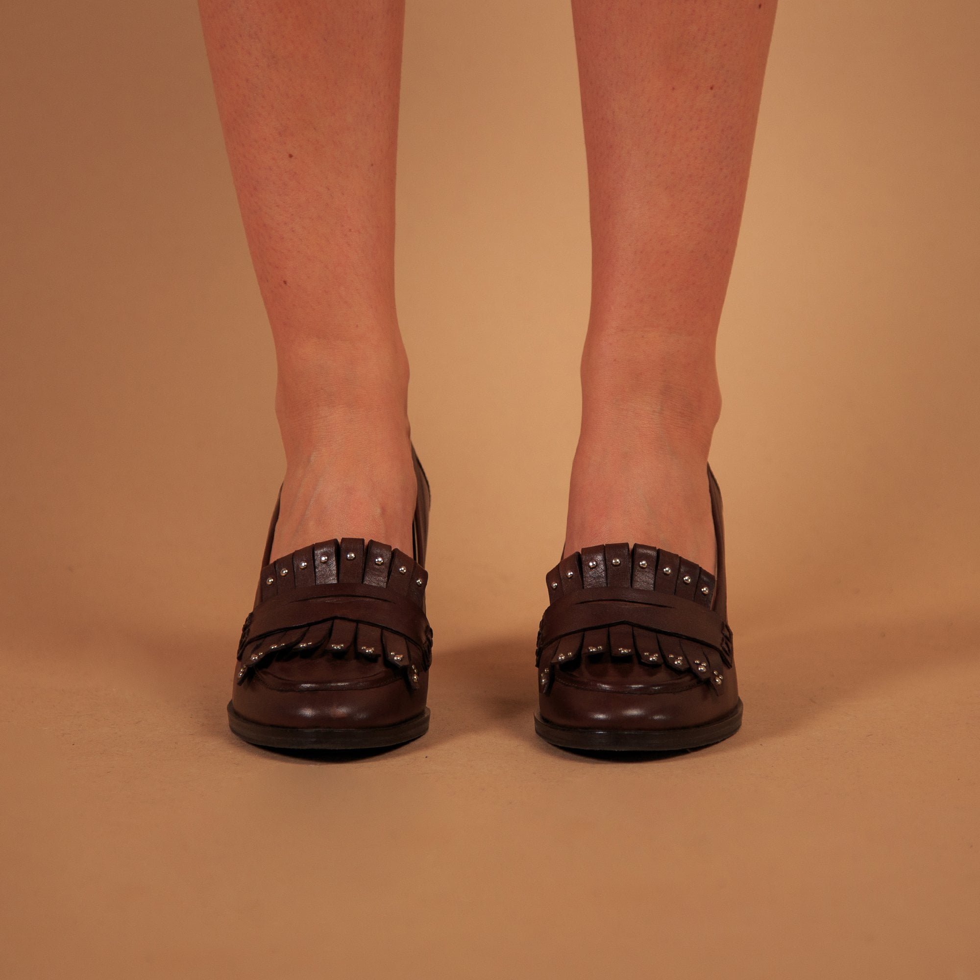 Bruno Premi Tassel Heeled Loafer Chestnut