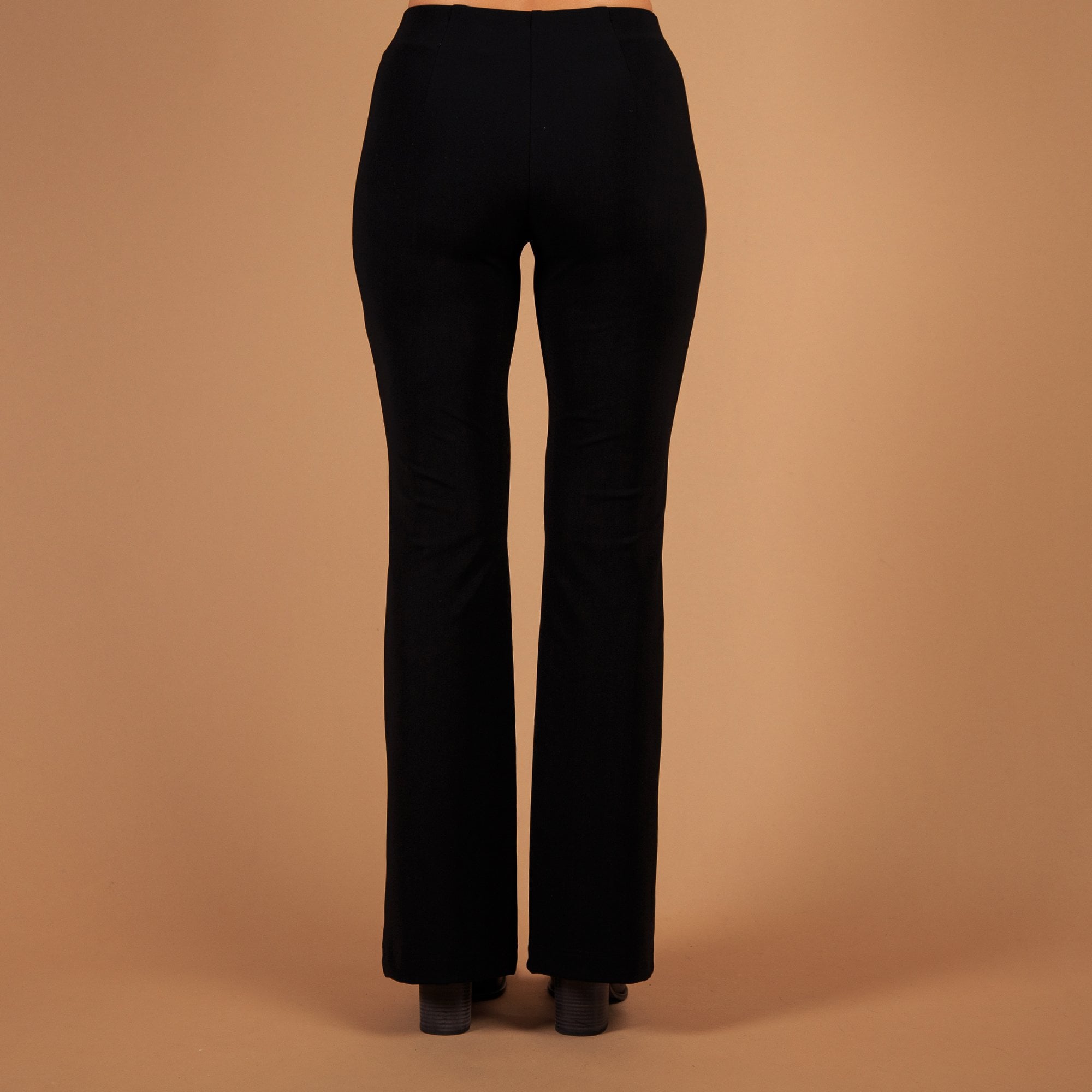 Robell Joella Wide Leg Split Front Pull On Stretch Trouser Black 90
