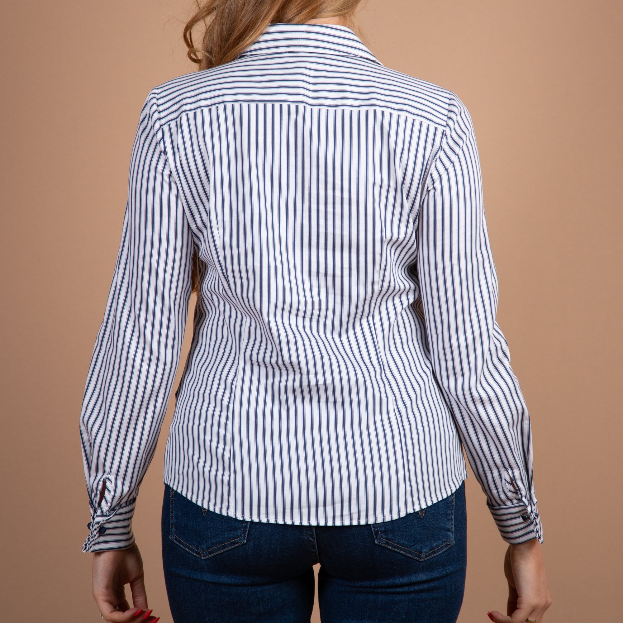 Bariloche Sirio Stripe Shirt With Frill Trim White/Blue