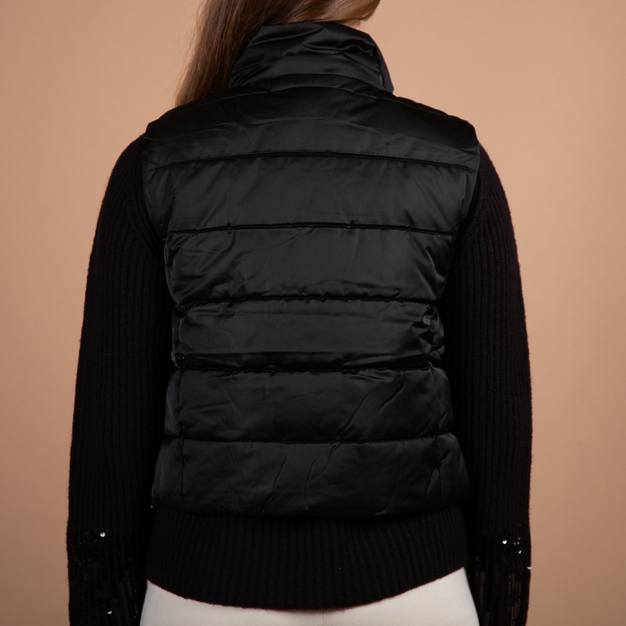 Monari Short Padded Gilet With Stand Up Collar Black