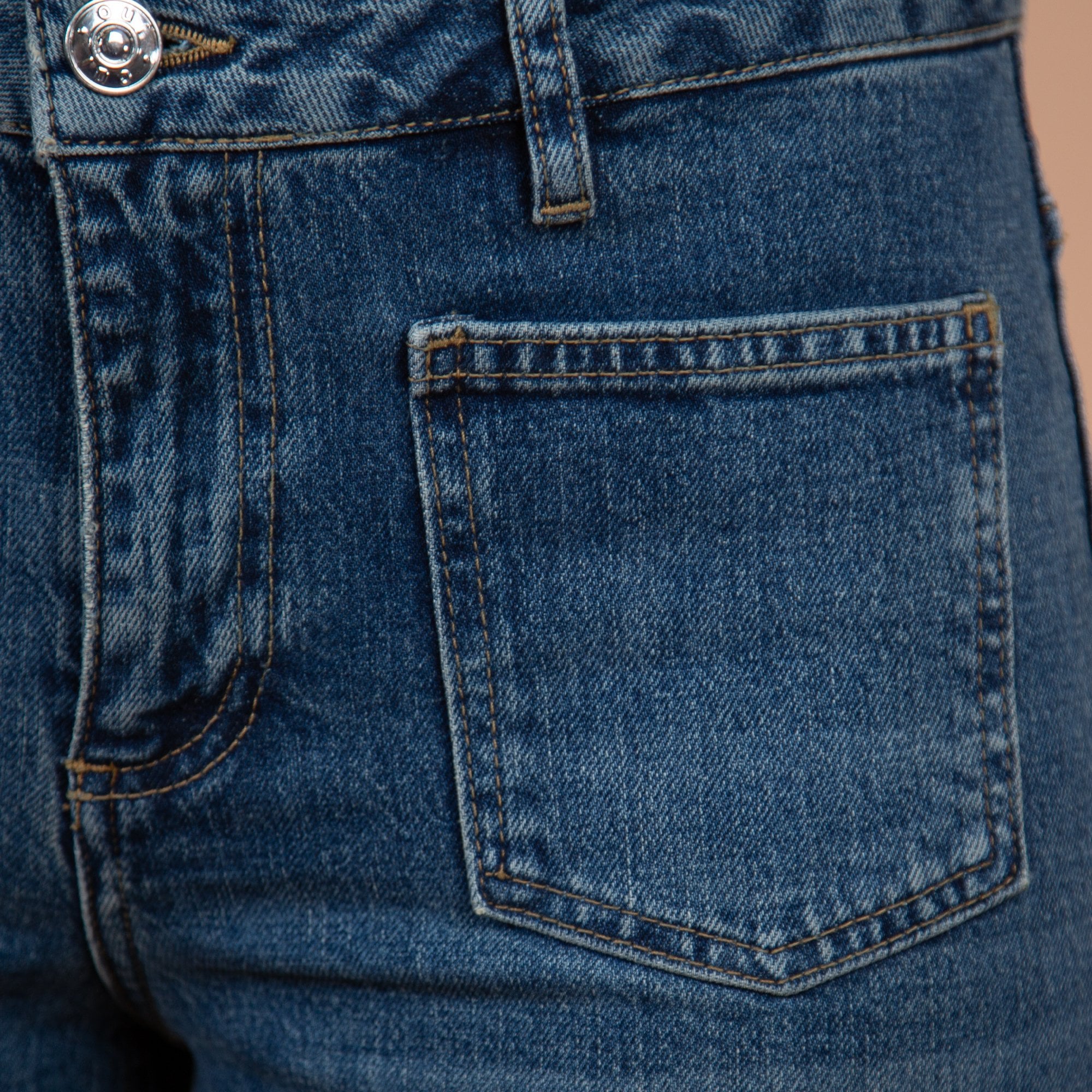 Oui Pocket Front Mid-rise Bootcut Jean Denim