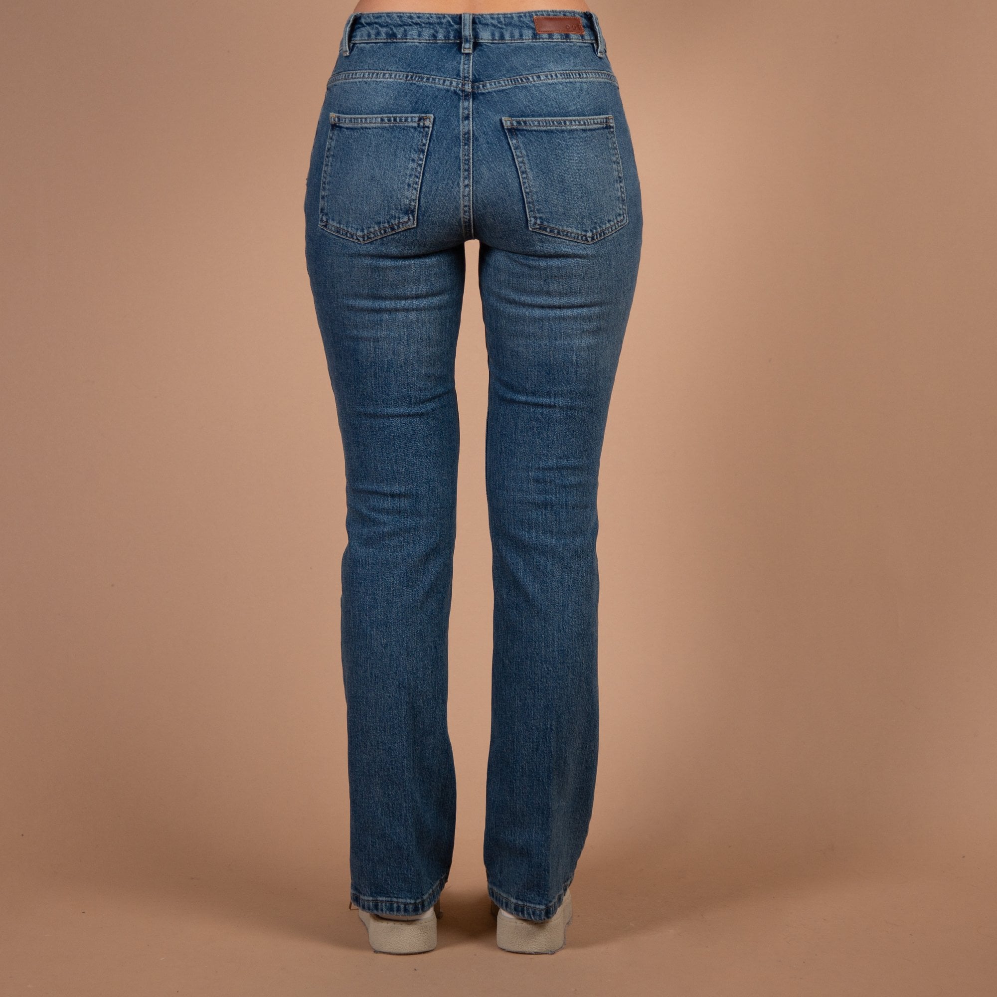 Oui Pocket Front Mid-rise Bootcut Jean Denim