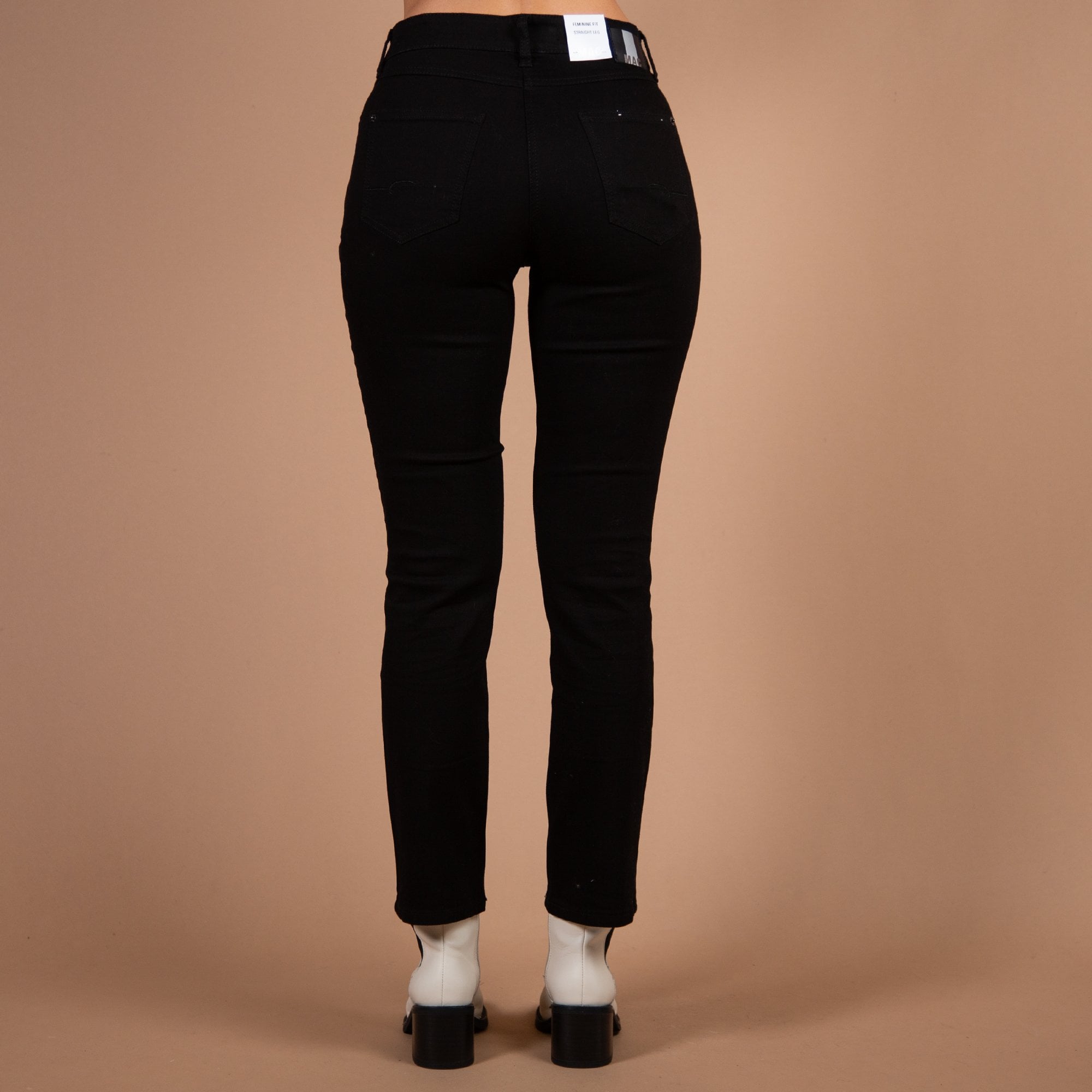 Mac Melanie Straight Leg Feminie Fit Jean Black D999 34L