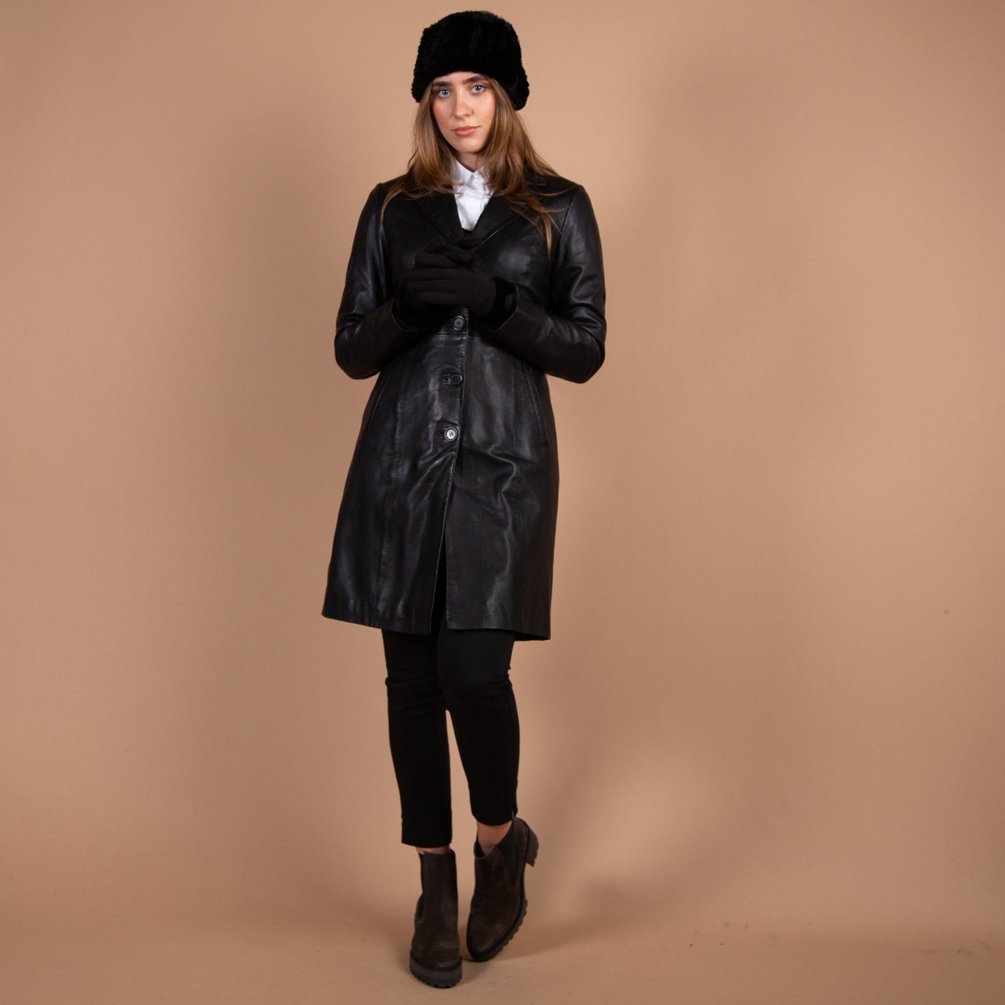 Levinsky Knitted Fur Headband Black