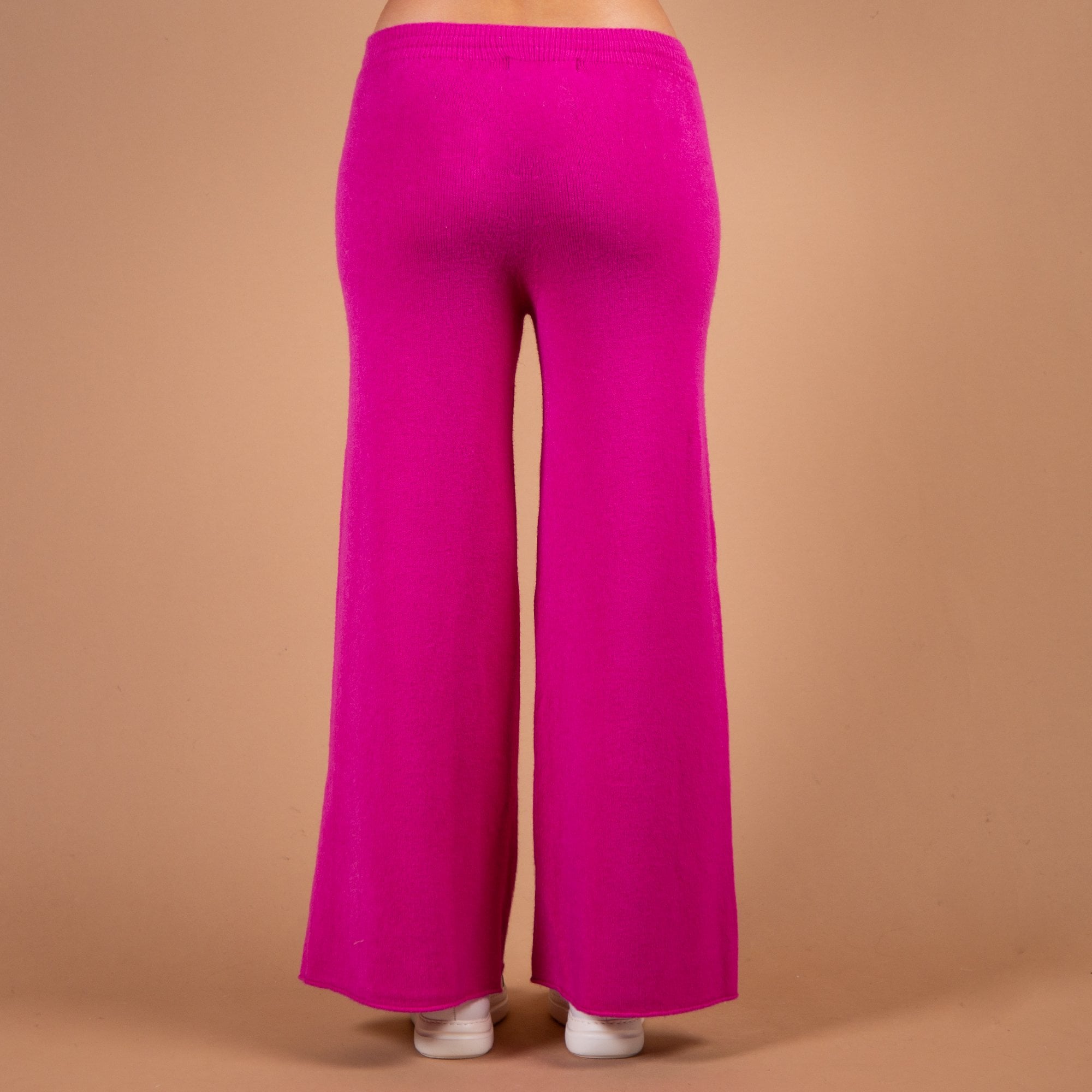 Amazing Woman Colette Wide Leg Knit Lounge Trouser With Tie Waist Raspberry 130
