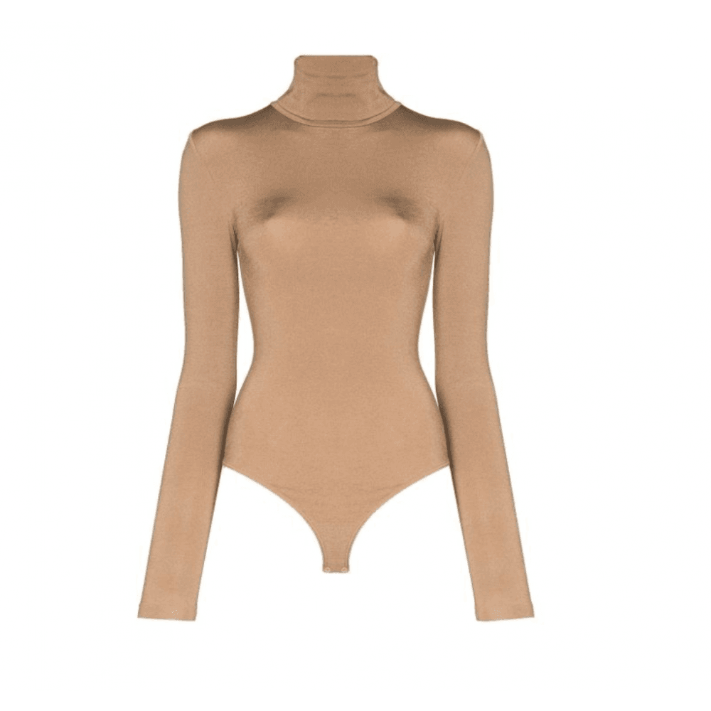 Wolford Colorado Turtle Neck Bodysuit Latte