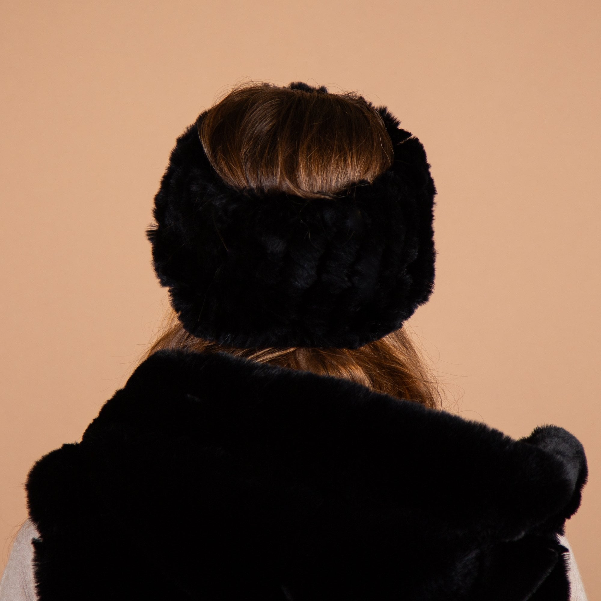Levinsky Knitted Fur Headband Black