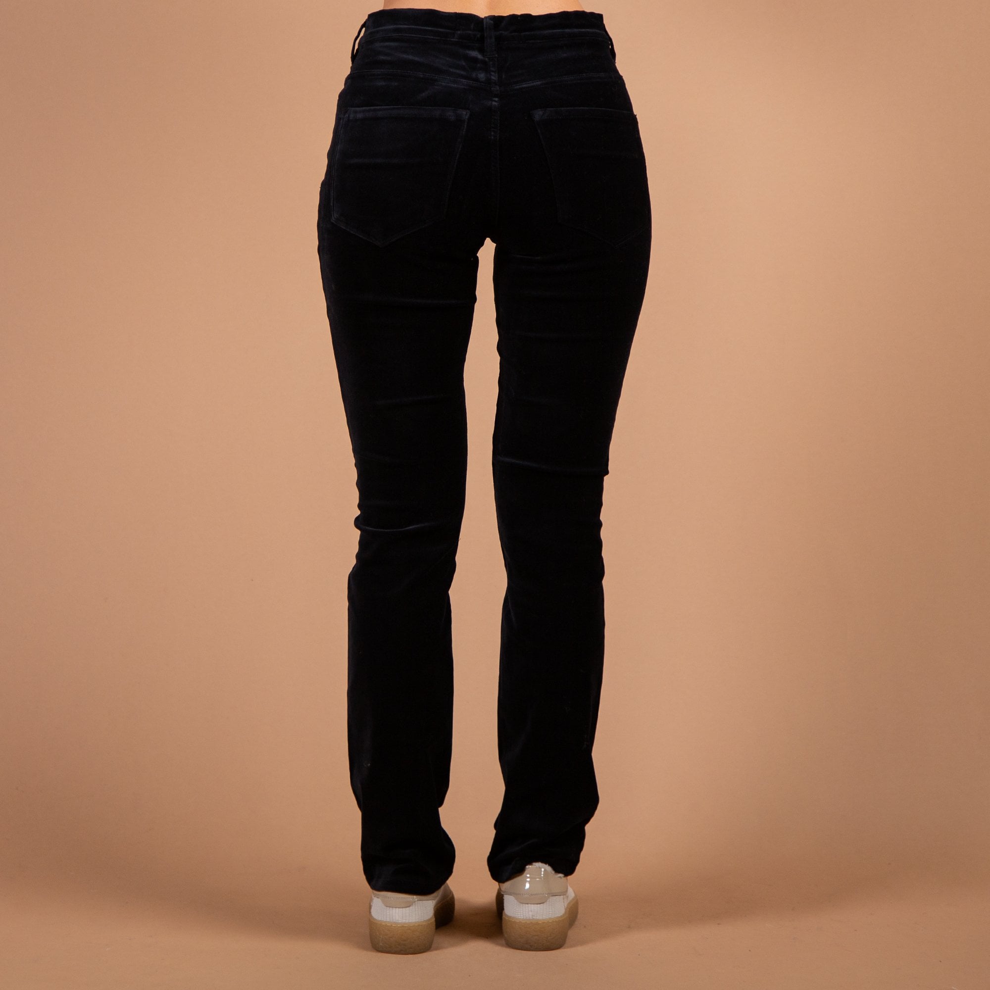 Amazing Woman Slim Fit Velvet Jeans Black