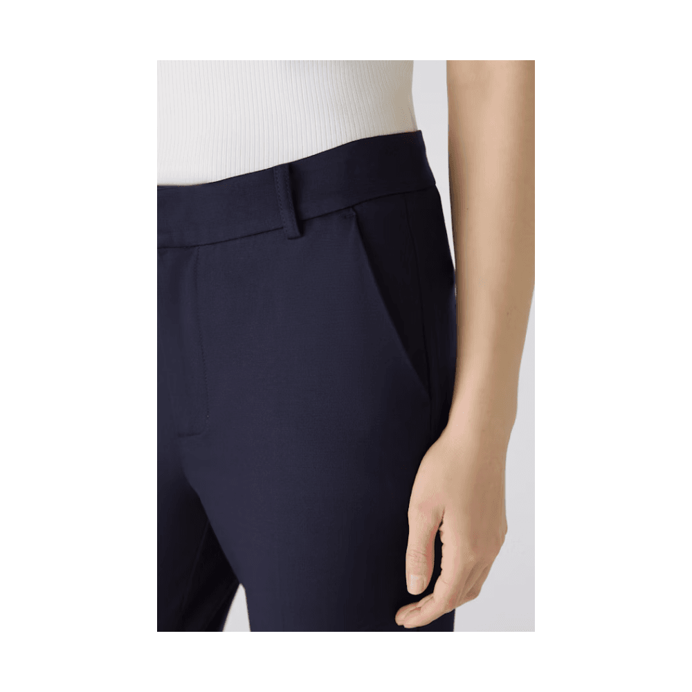 Oui Jersey Smart Trouser With Elastic Back Navy