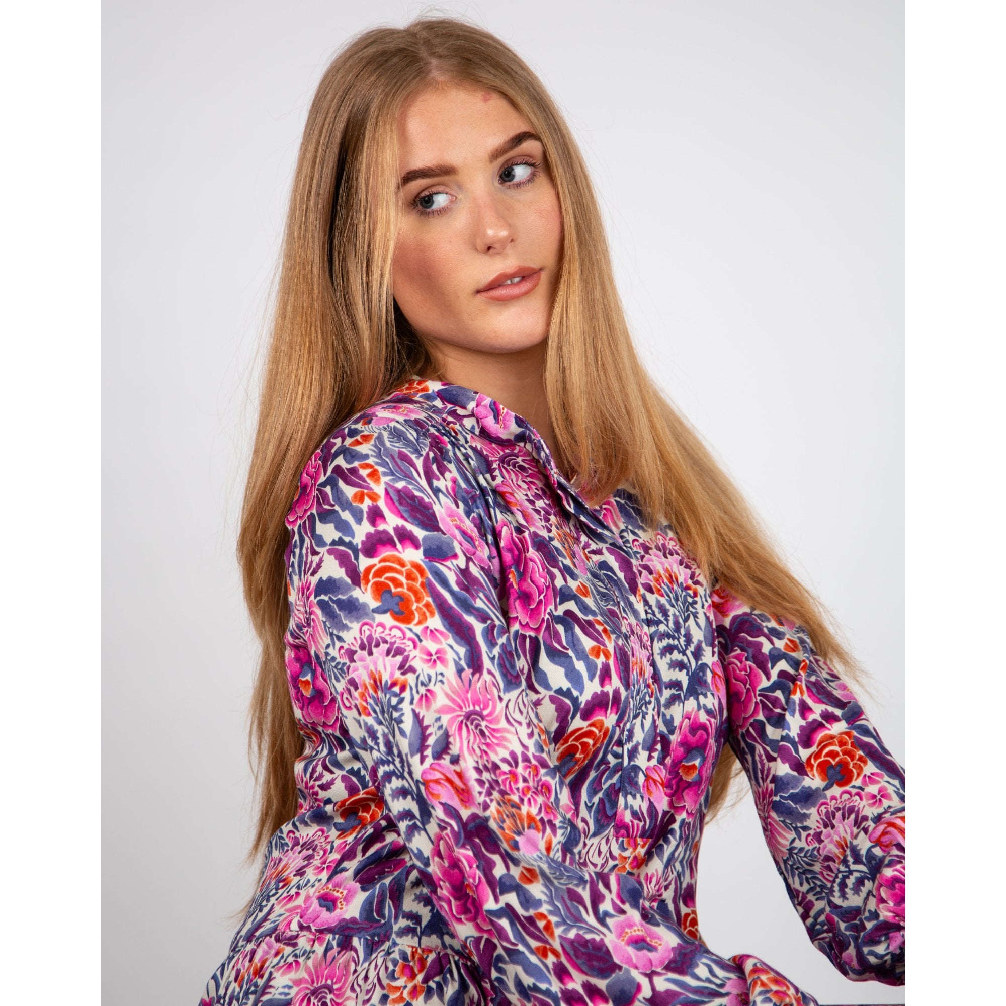 Dea Kudibal Marladea EV Floral Print Crepe Maxi Dress Tehuana Villea