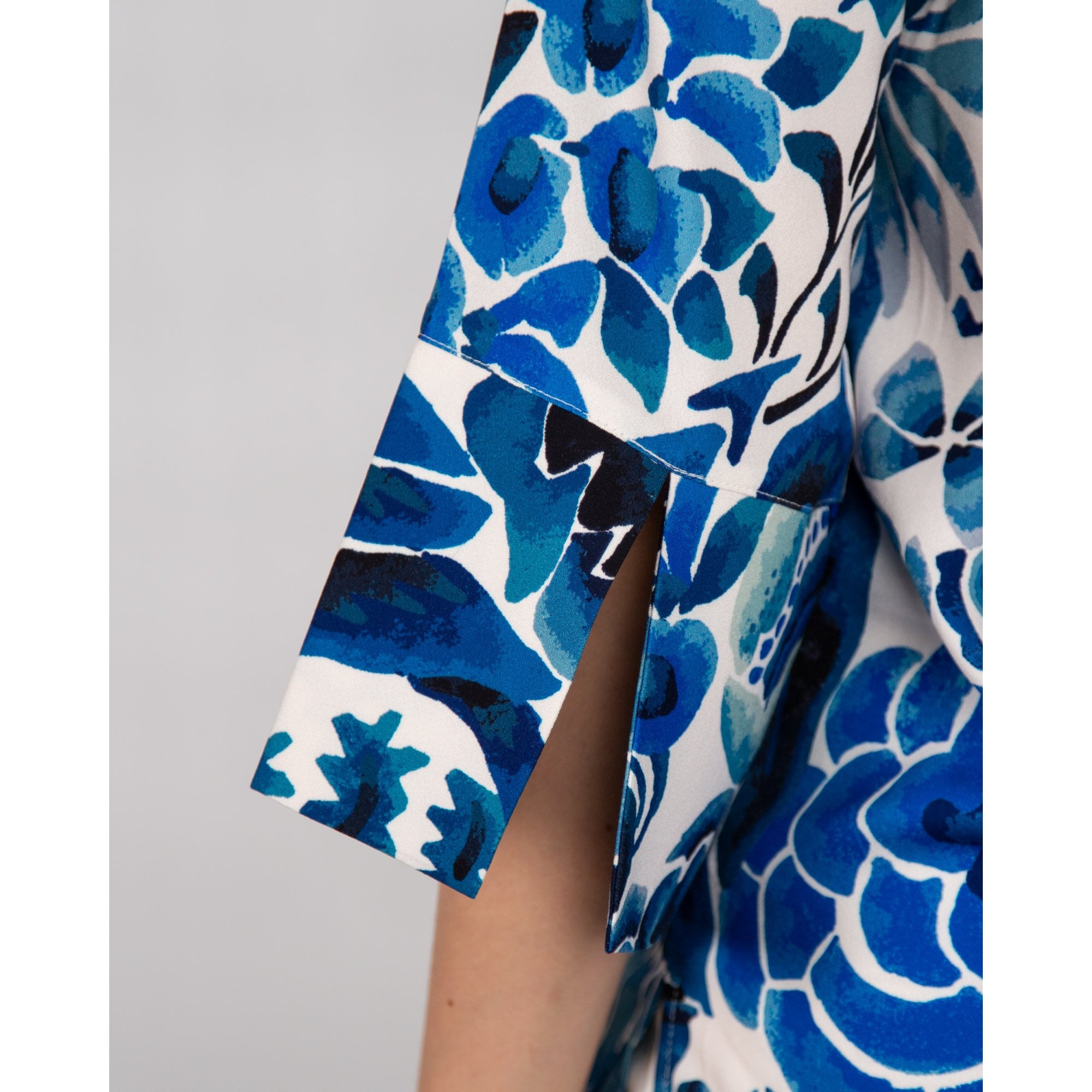 Dea Kudibal Lysannadea EV Inked Floral Mandarin Style Crepe Blouse Magana Optical