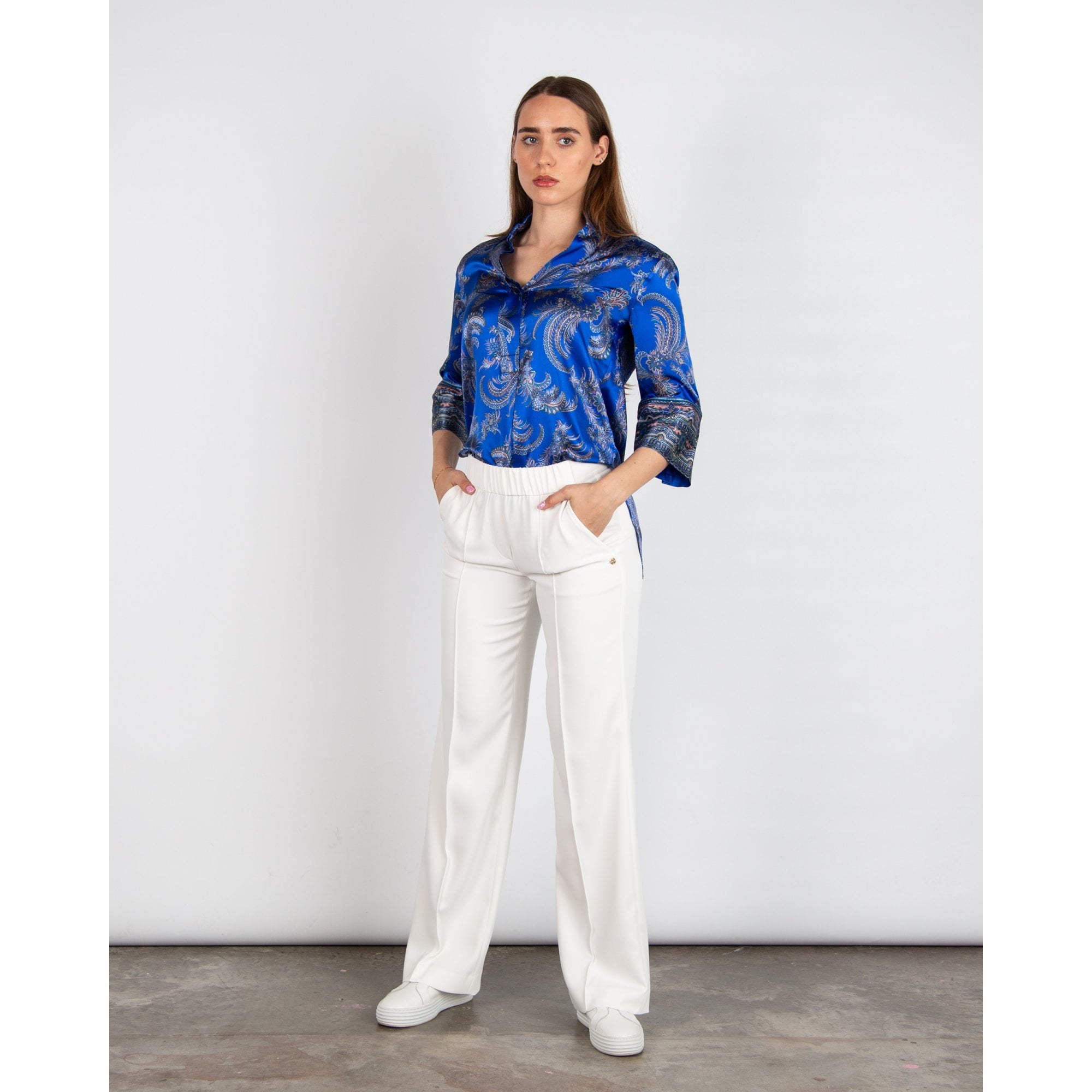 Dea Kudibal Kamidea Mandarin Style Paisley Print Silk Blouse Cachemir