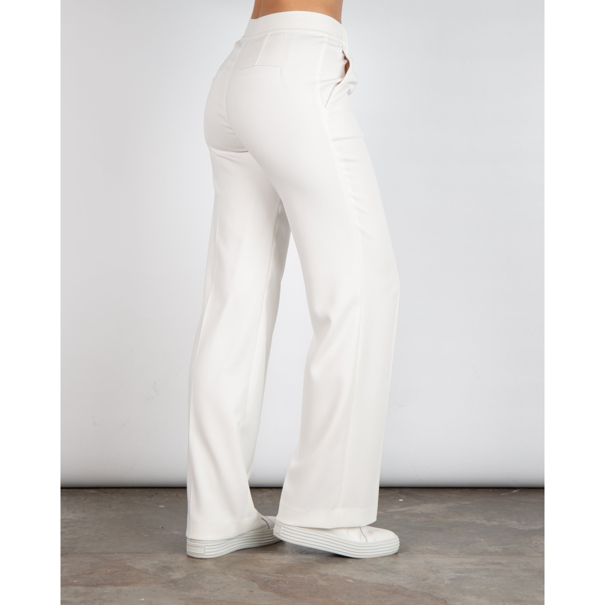 Marc Cain Washington Wide Leg Elasticated Waist Trouser Off White