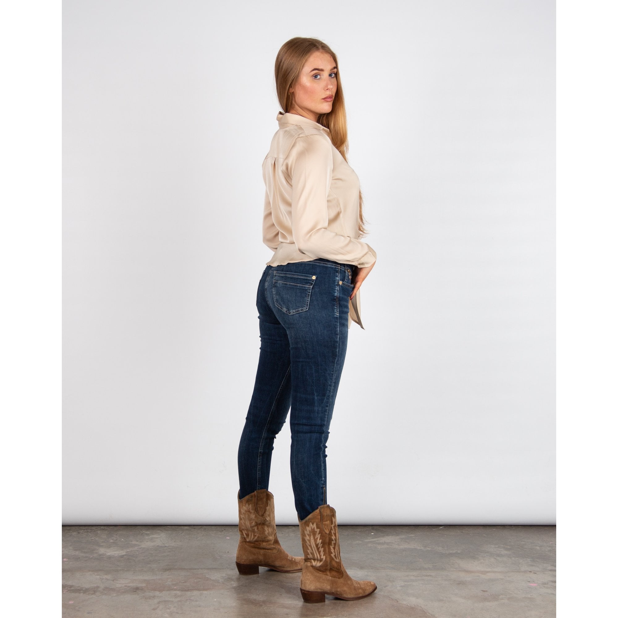 Silk95 Thai Silk Shirt Blouse With Tie Hem Almond