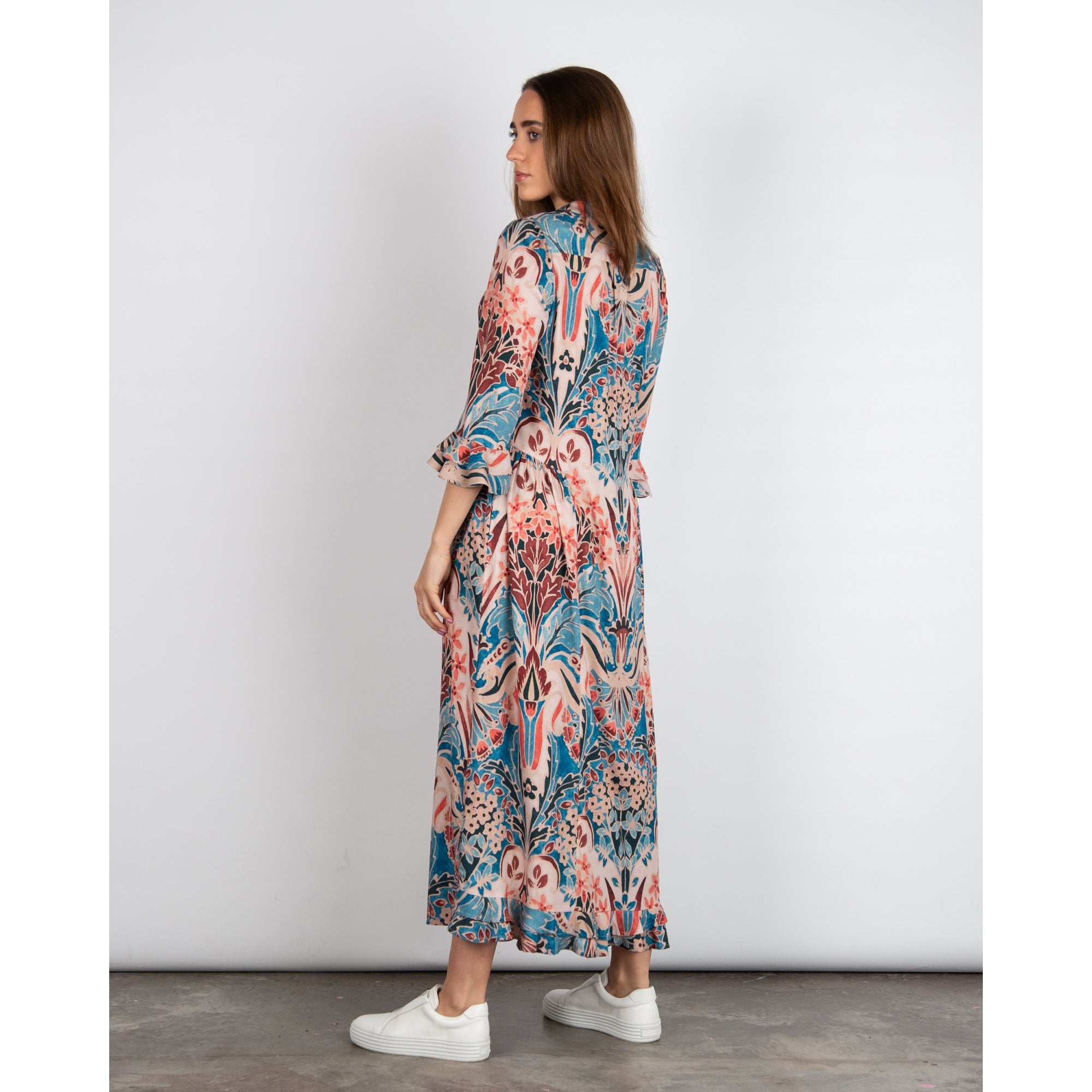 Dea Kudibal Rosanna EV Floral Double Frill Sleeve Viscose Dress Palazzo Allure