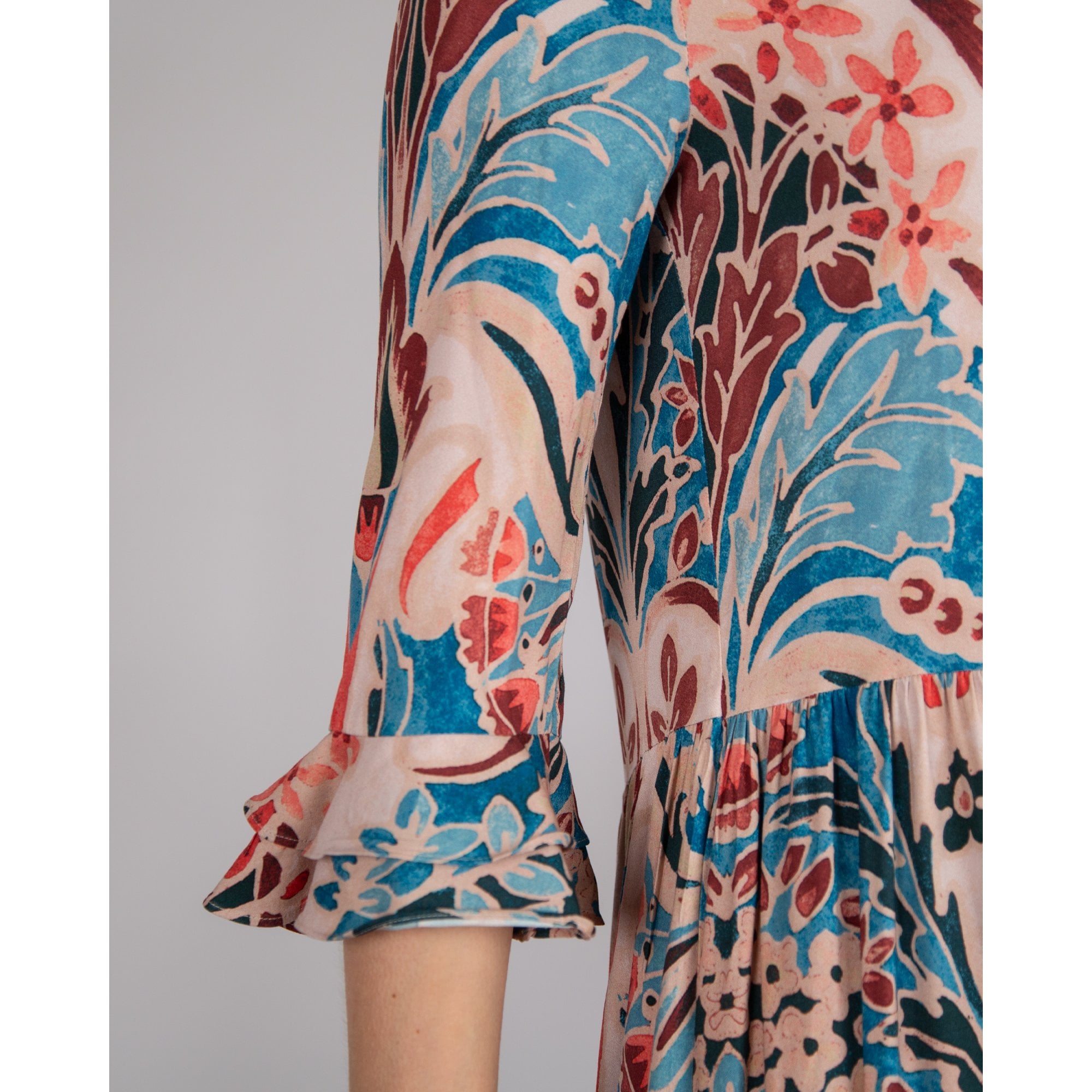 Dea Kudibal Rosanna EV Floral Double Frill Sleeve Viscose Dress Palazzo Allure