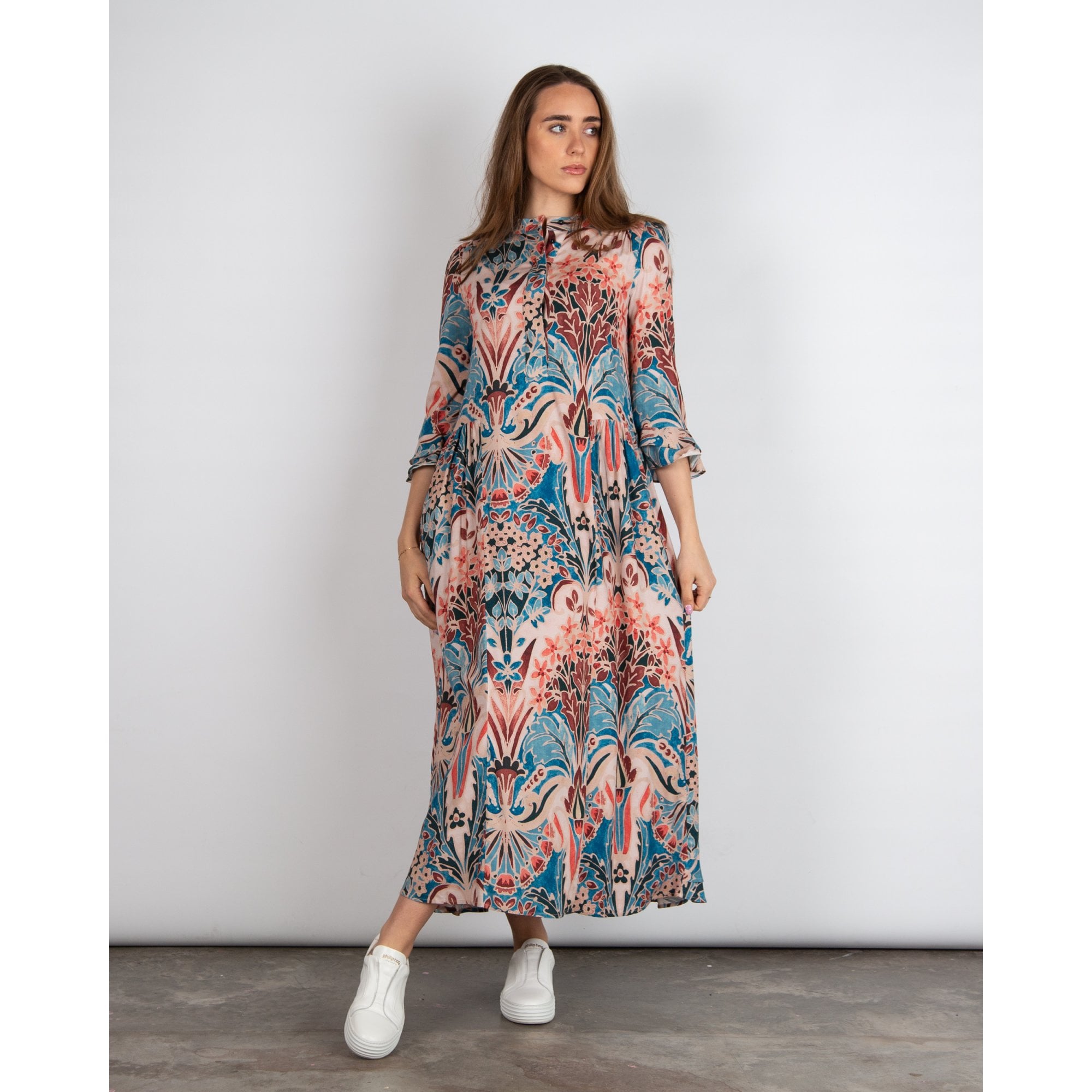 Dea Kudibal Rosanna EV Floral Double Frill Sleeve Viscose Dress Palazzo Allure