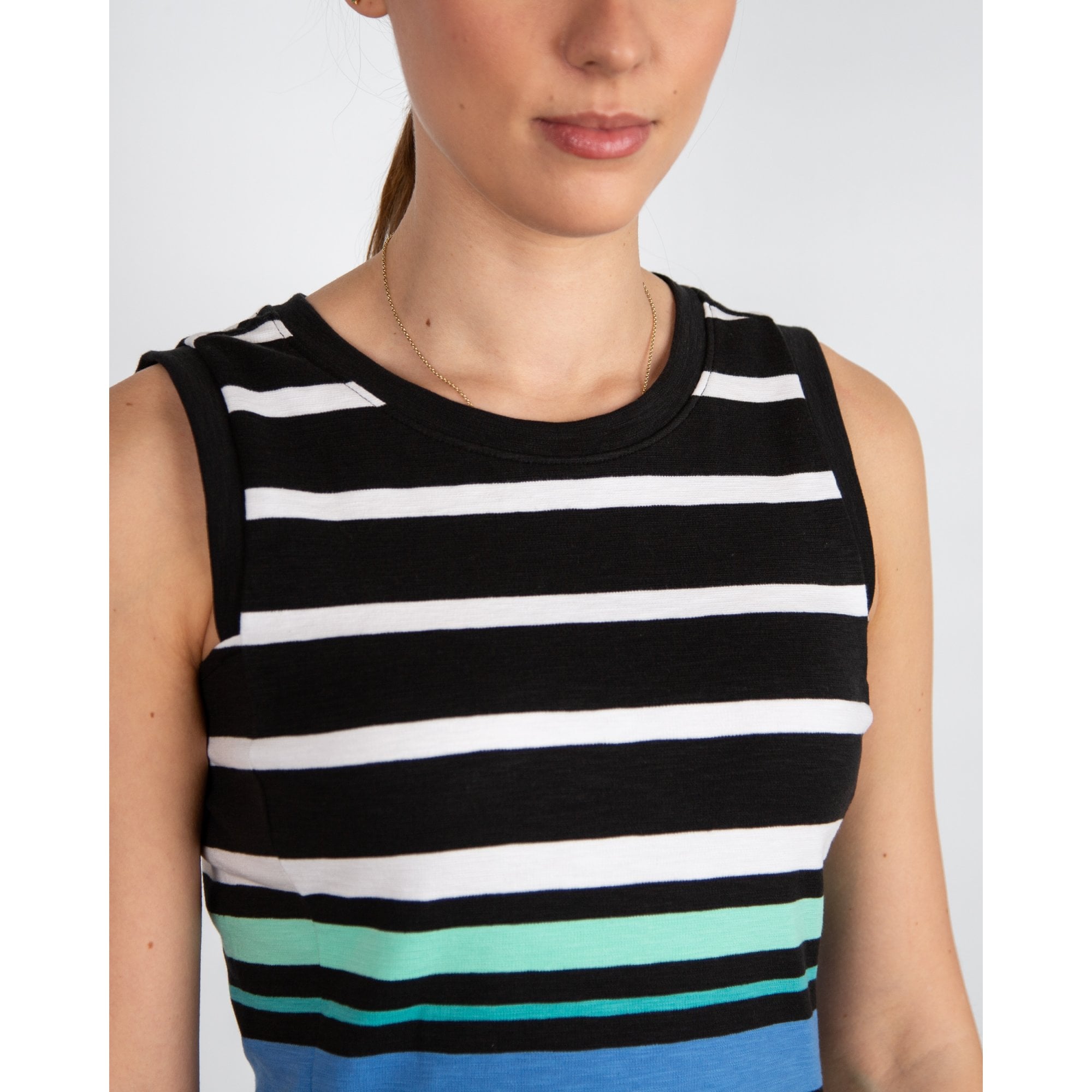 Hatley Sarah Sleeveless Stripe A Line Dress Caviar Stripes