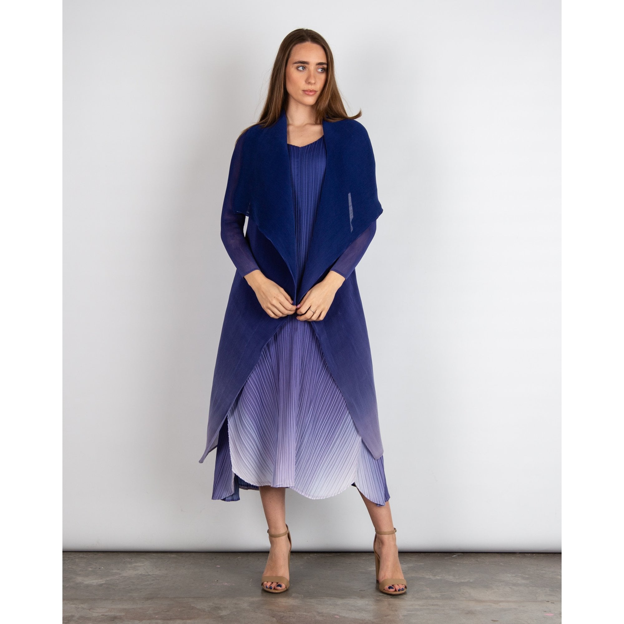 Alquema Collare Crinkle Mesh Ombre Waterfall Jacket Blue/purple