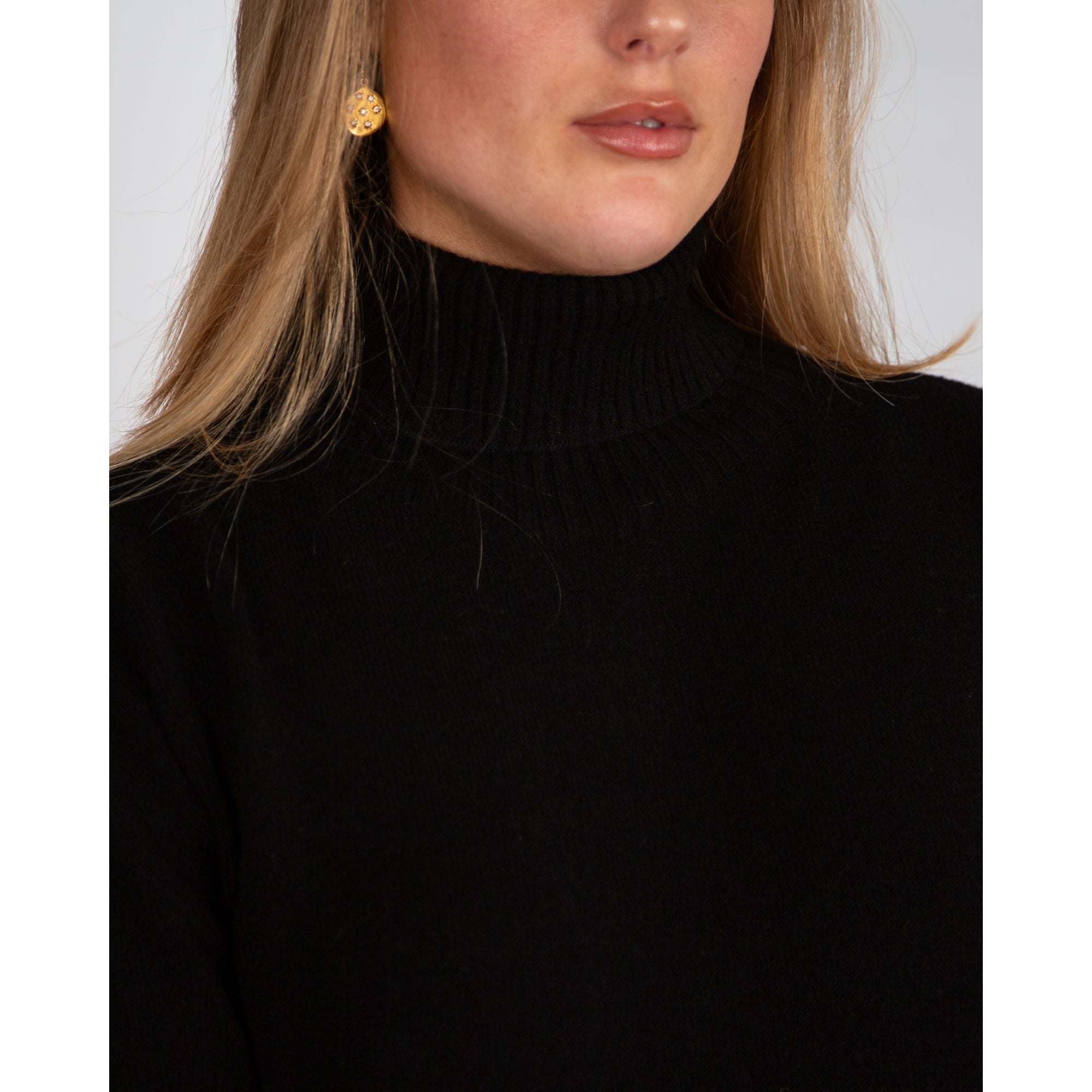 Amazing Woman Paige E Long Polo Neck Jumper Dress Black