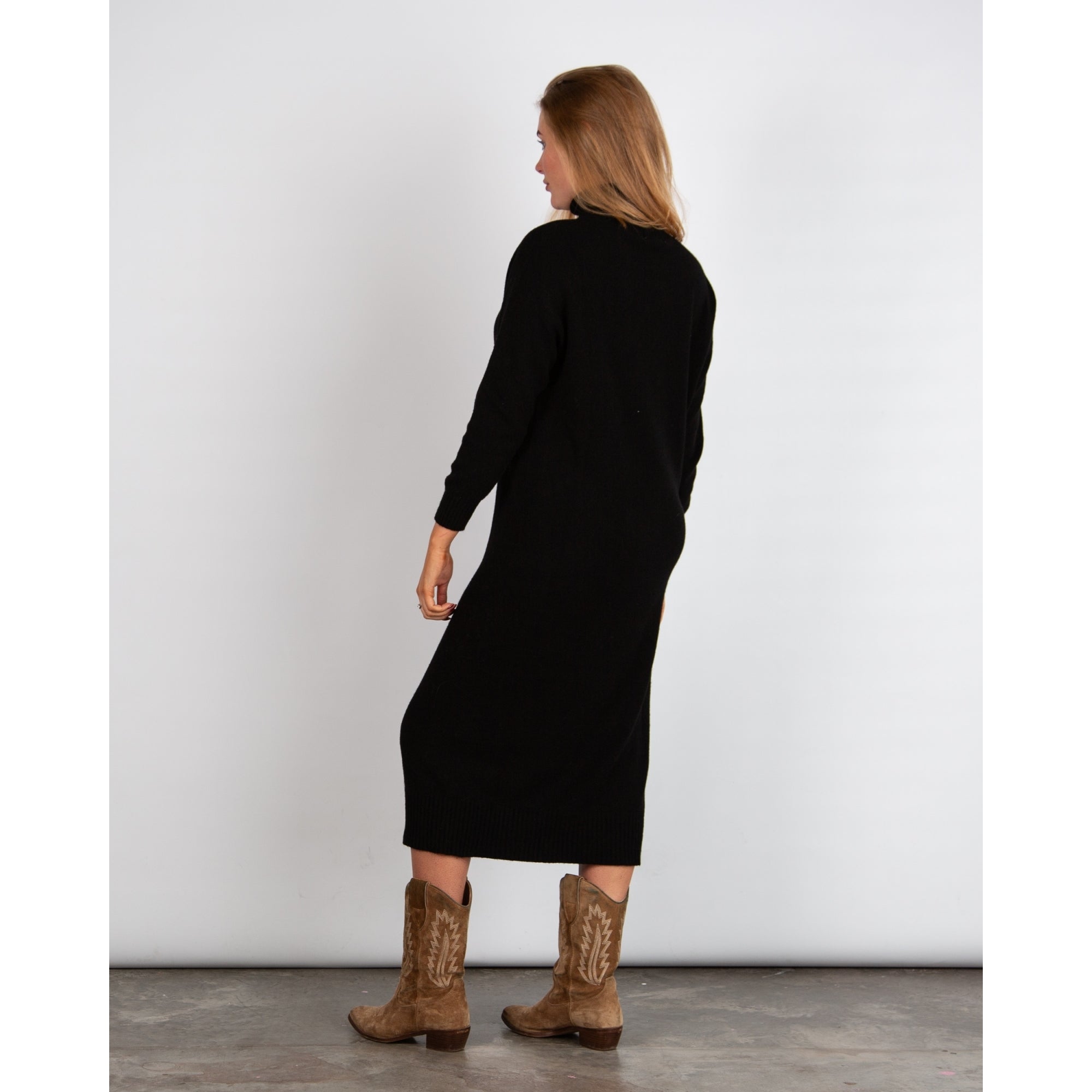 Amazing Woman Paige E Long Polo Neck Jumper Dress Black