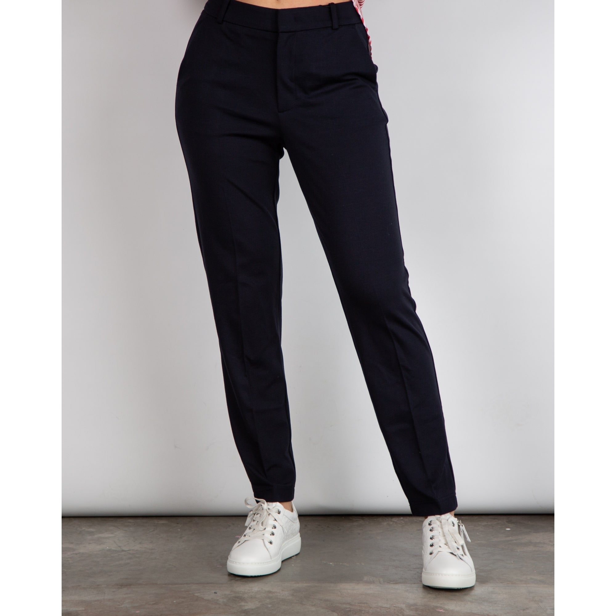 Oui Jersey Smart Trouser With Elastic Back Navy