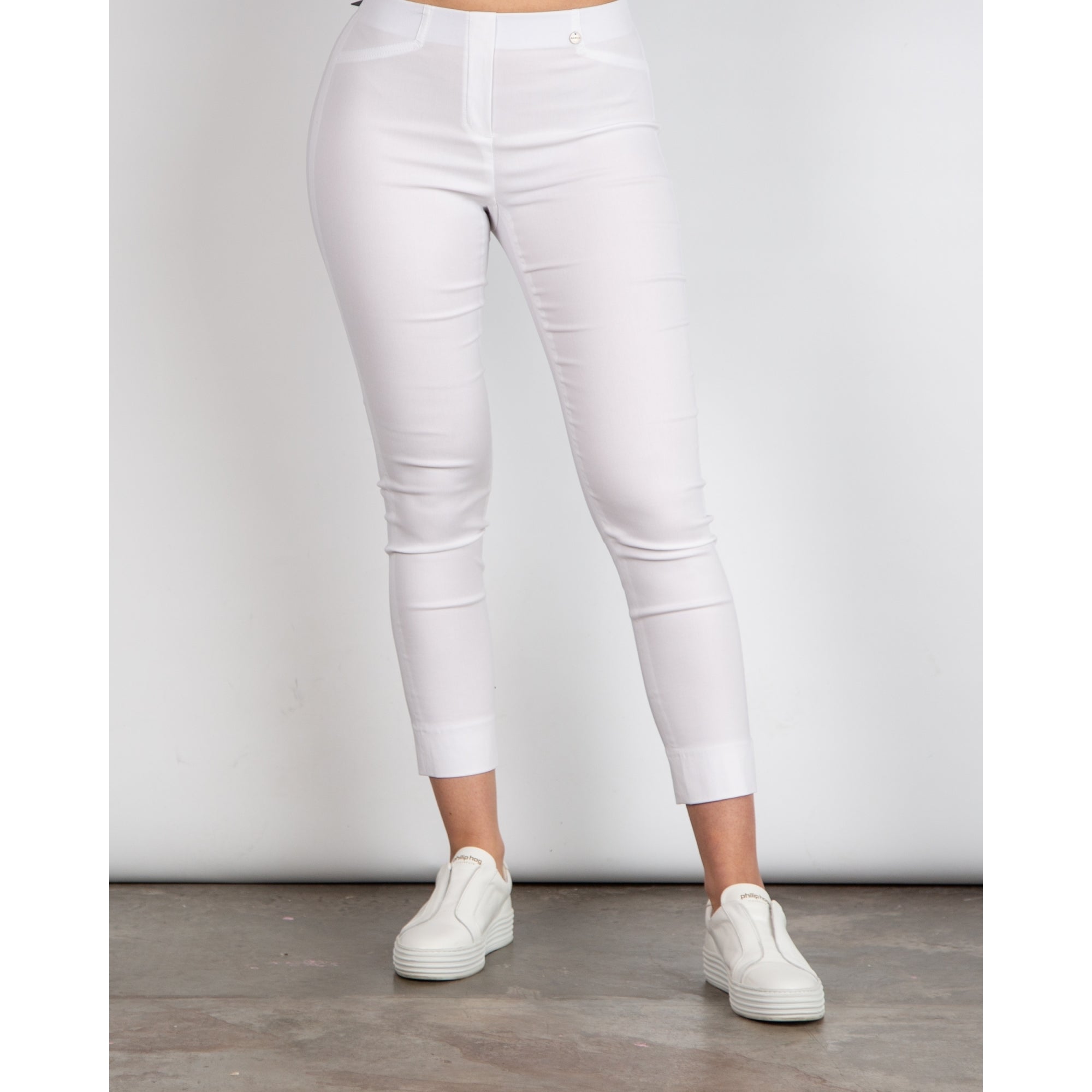 Robell Rose 09 Super Slim Fit Trouser White