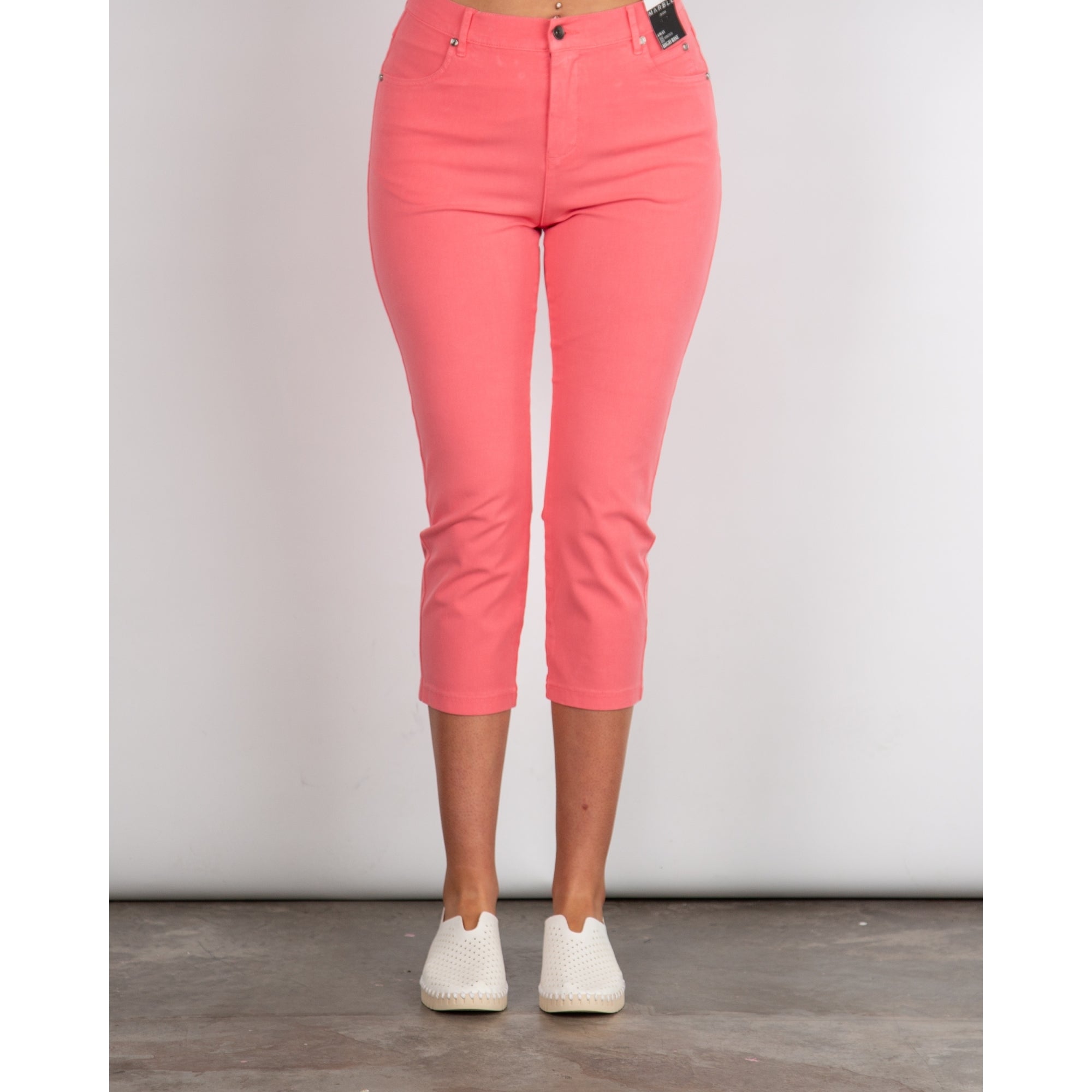 Marble Fashions Slim Fit Cropped Stretch Jean Coral 135