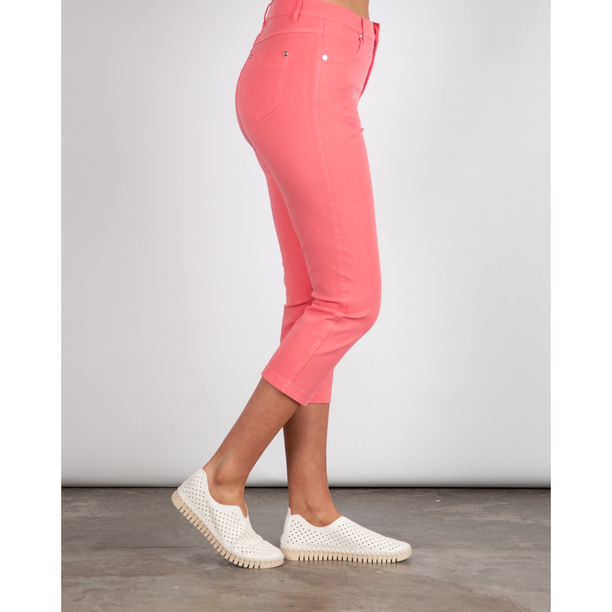 Marble Fashions Slim Fit Cropped Stretch Jean Coral 135