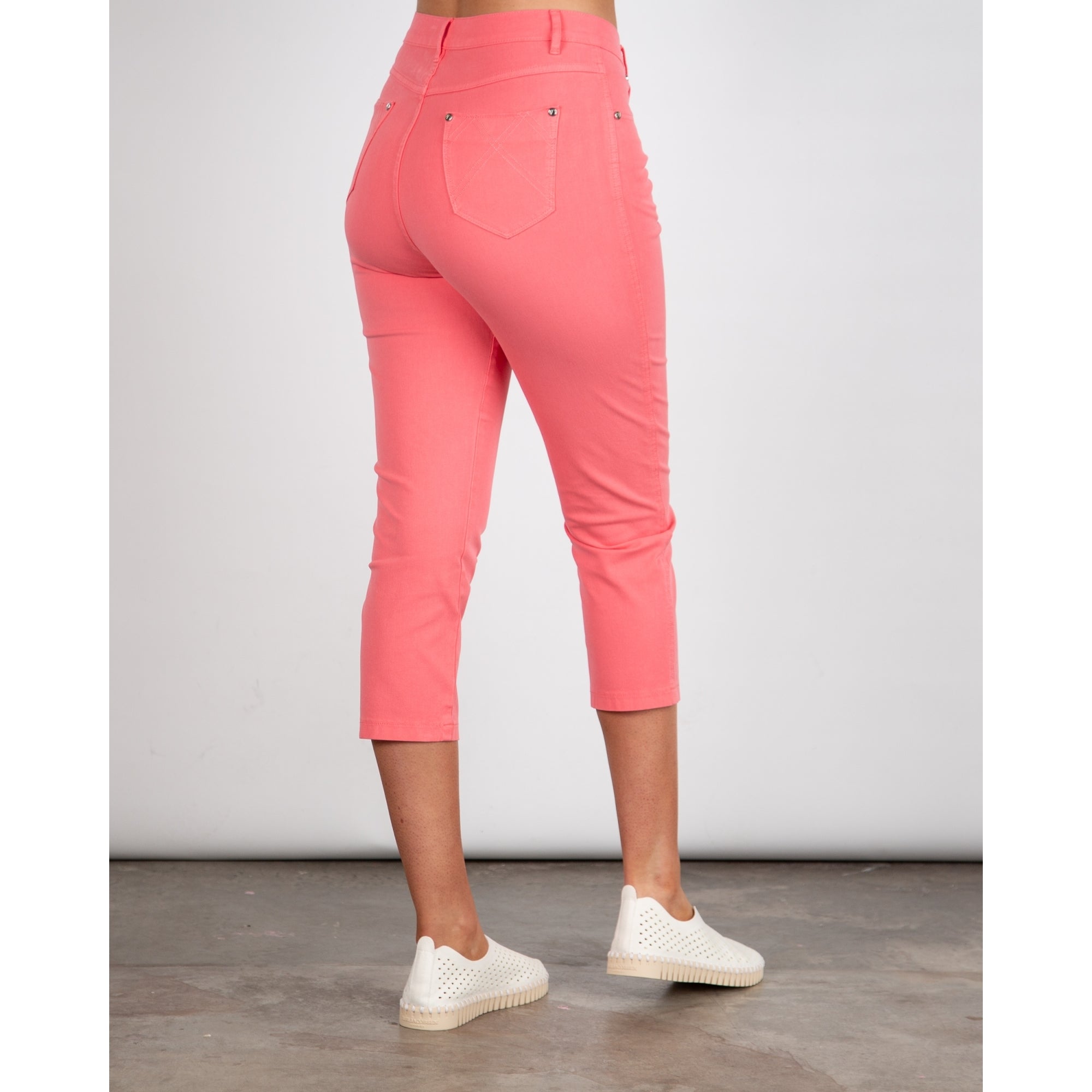 Marble Fashions Slim Fit Cropped Stretch Jean Coral 135