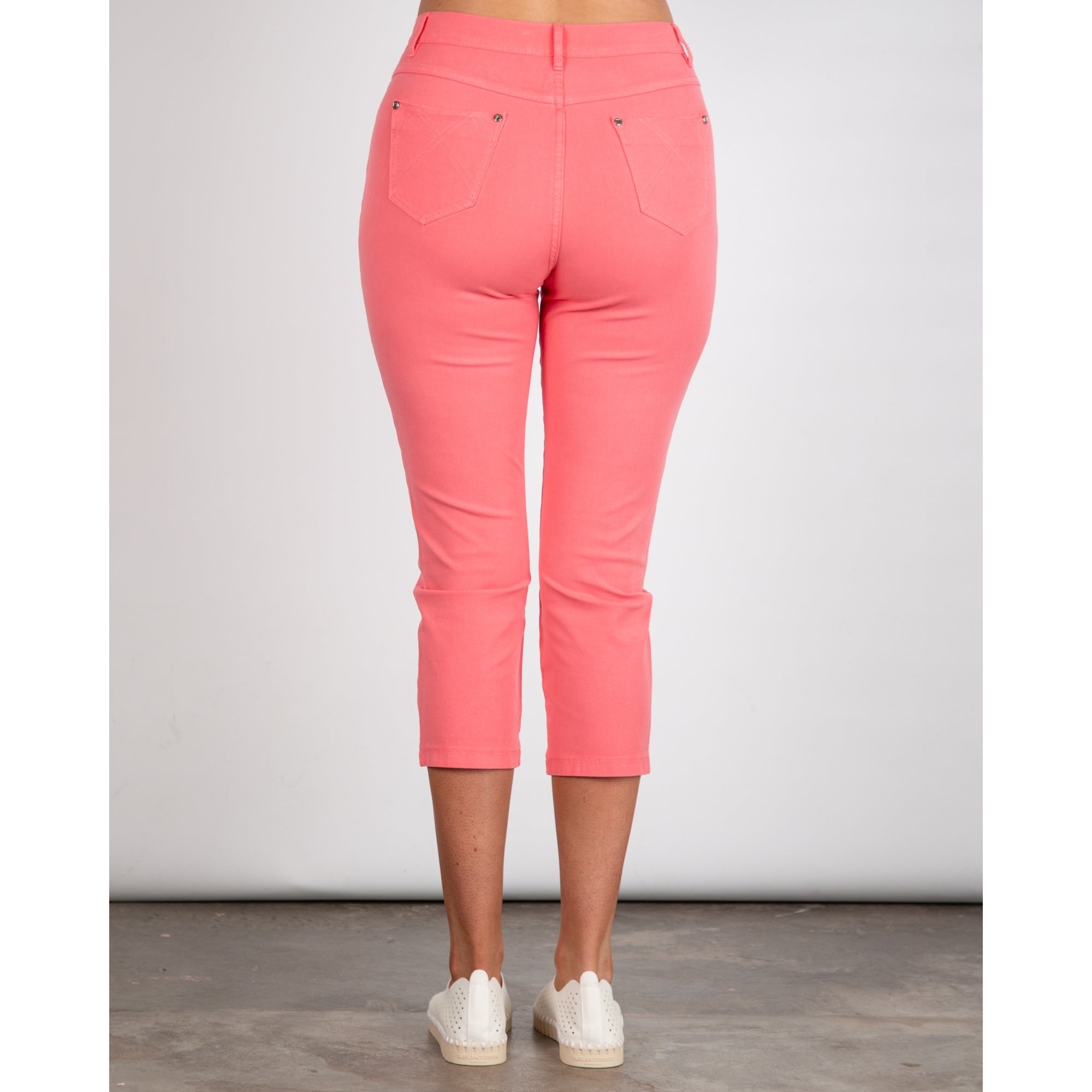 Marble Fashions Slim Fit Cropped Stretch Jean Coral 135