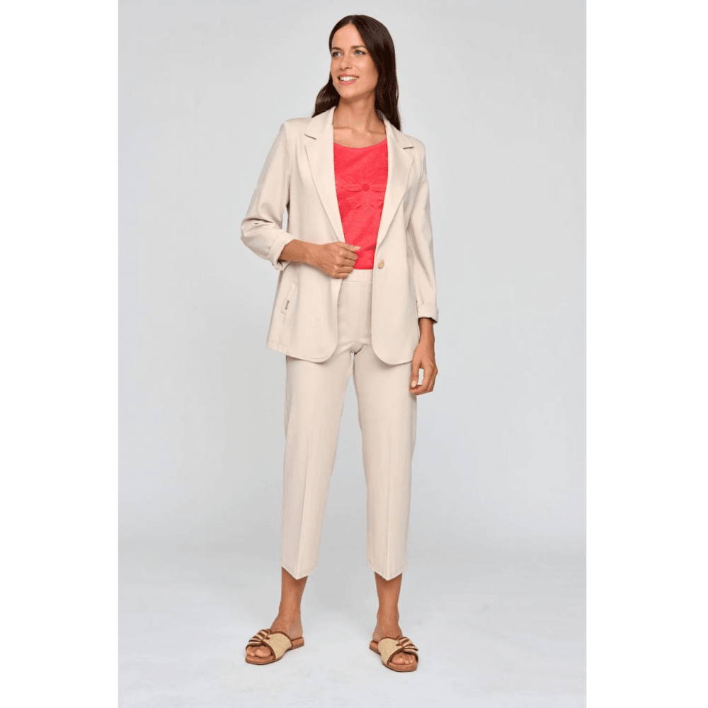 Bariloche Ramiro Cropped Pull On Pocket Detail Stretch Trouser Beige
