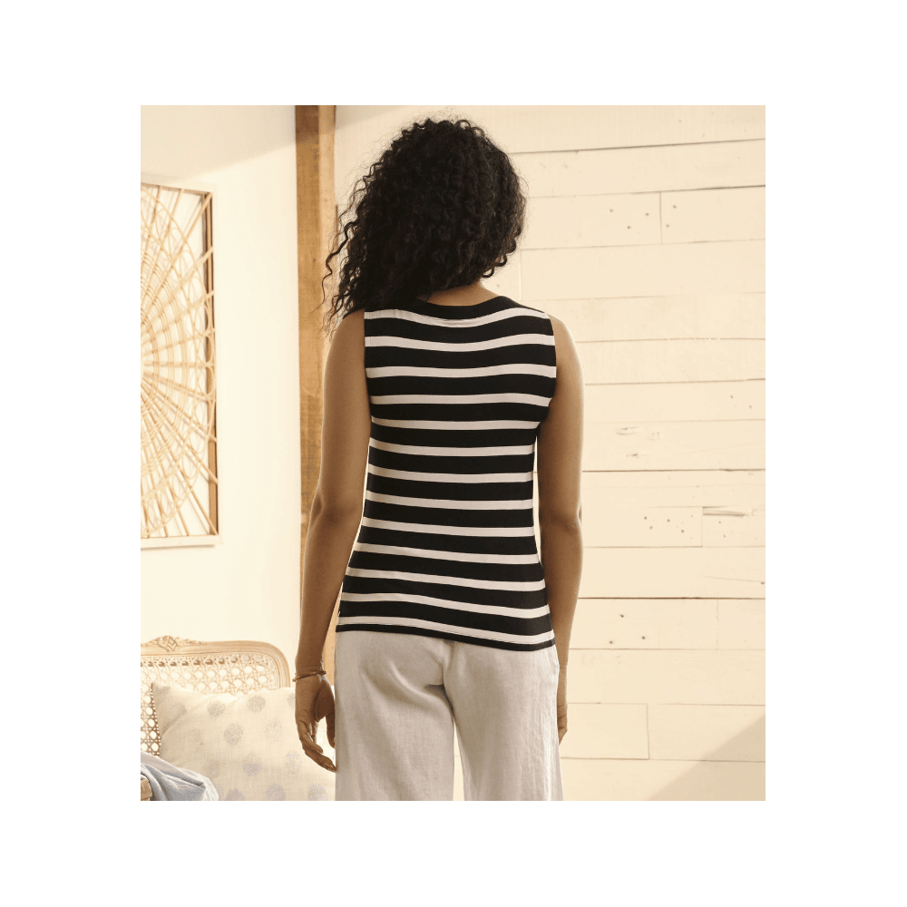Hatley Everyday Sleeveless Stripe Tank Top Caviar Stripes