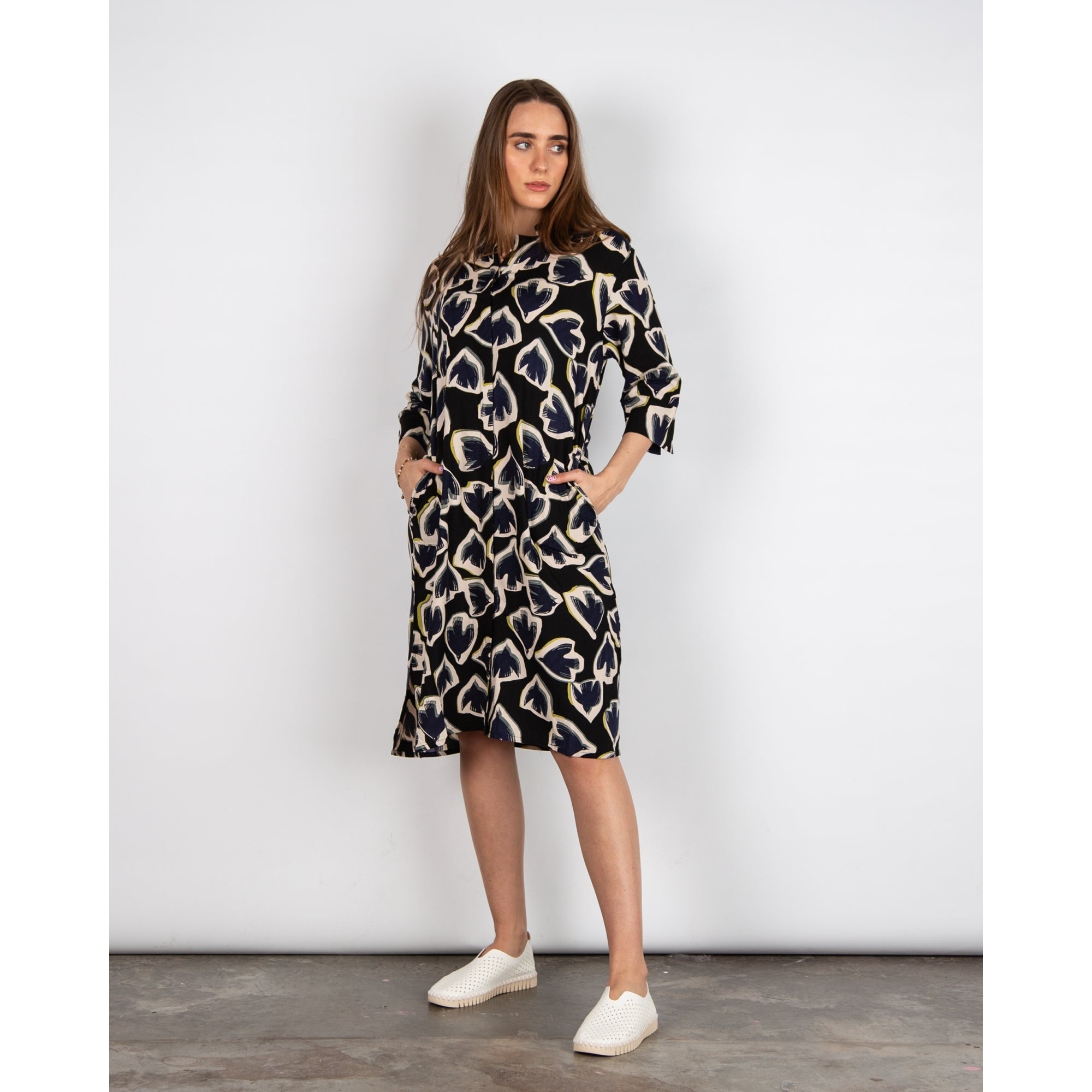 Masai Nimes Bird Print Tunic Dress Black/navy/cream