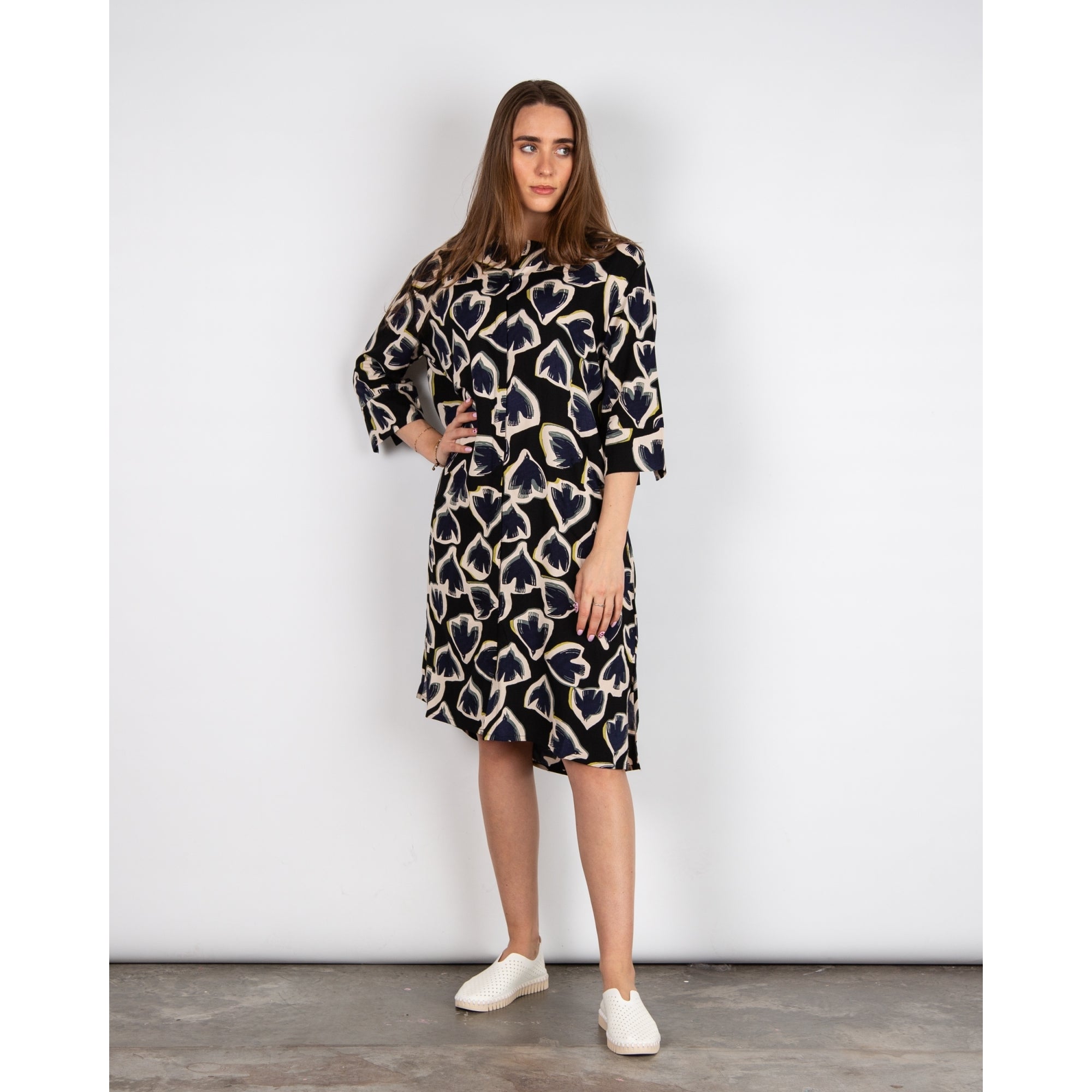 Masai Nimes Bird Print Tunic Dress Black/navy/cream