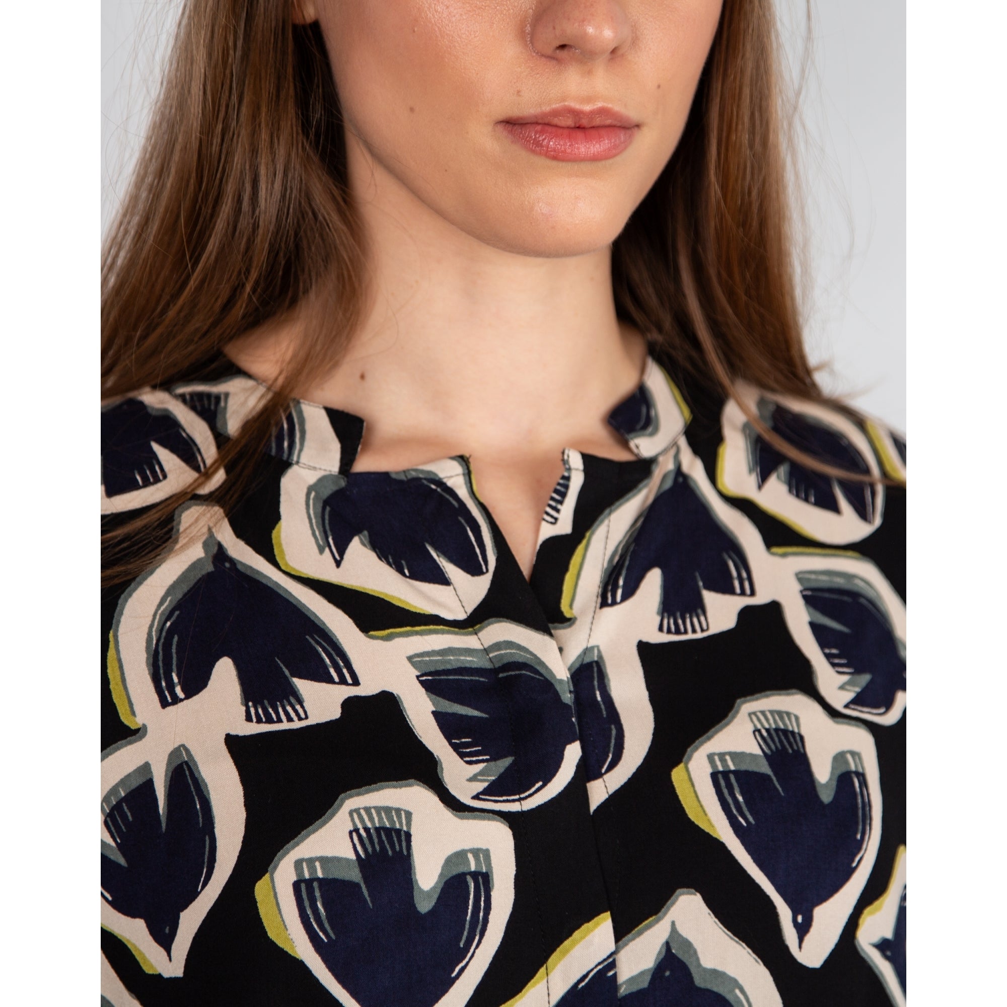 Masai Nimes Bird Print Tunic Dress Black/navy/cream