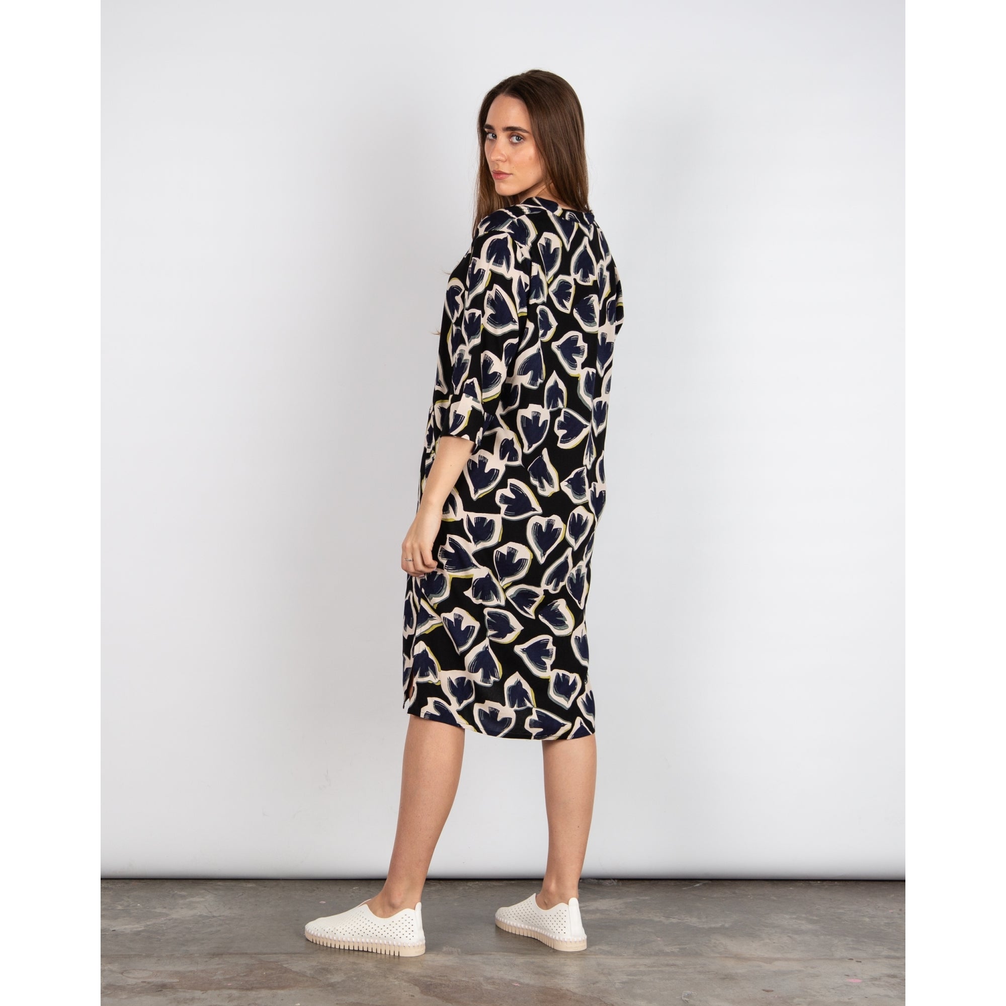 Masai Nimes Bird Print Tunic Dress Black/navy/cream