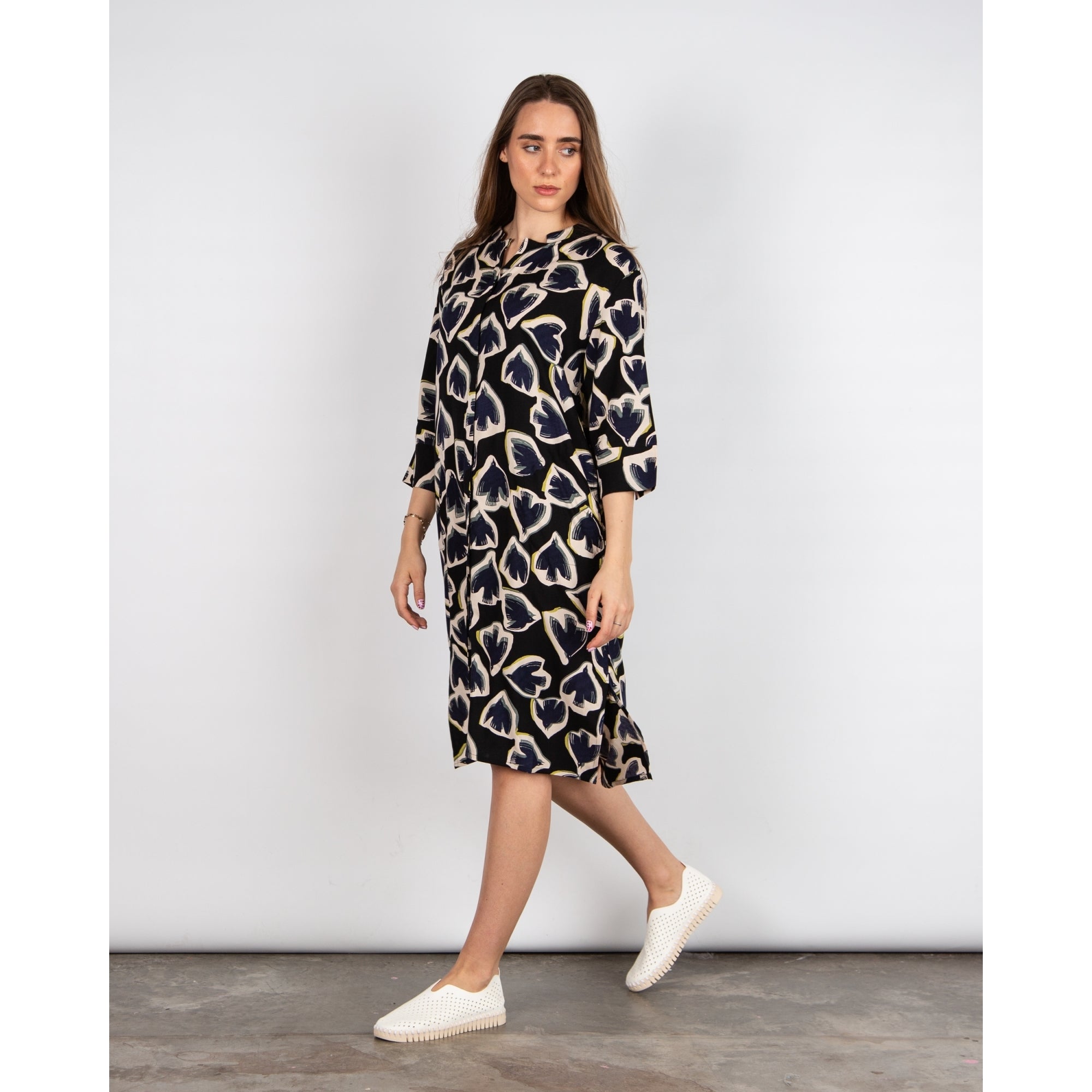 Masai Nimes Bird Print Tunic Dress Black/navy/cream