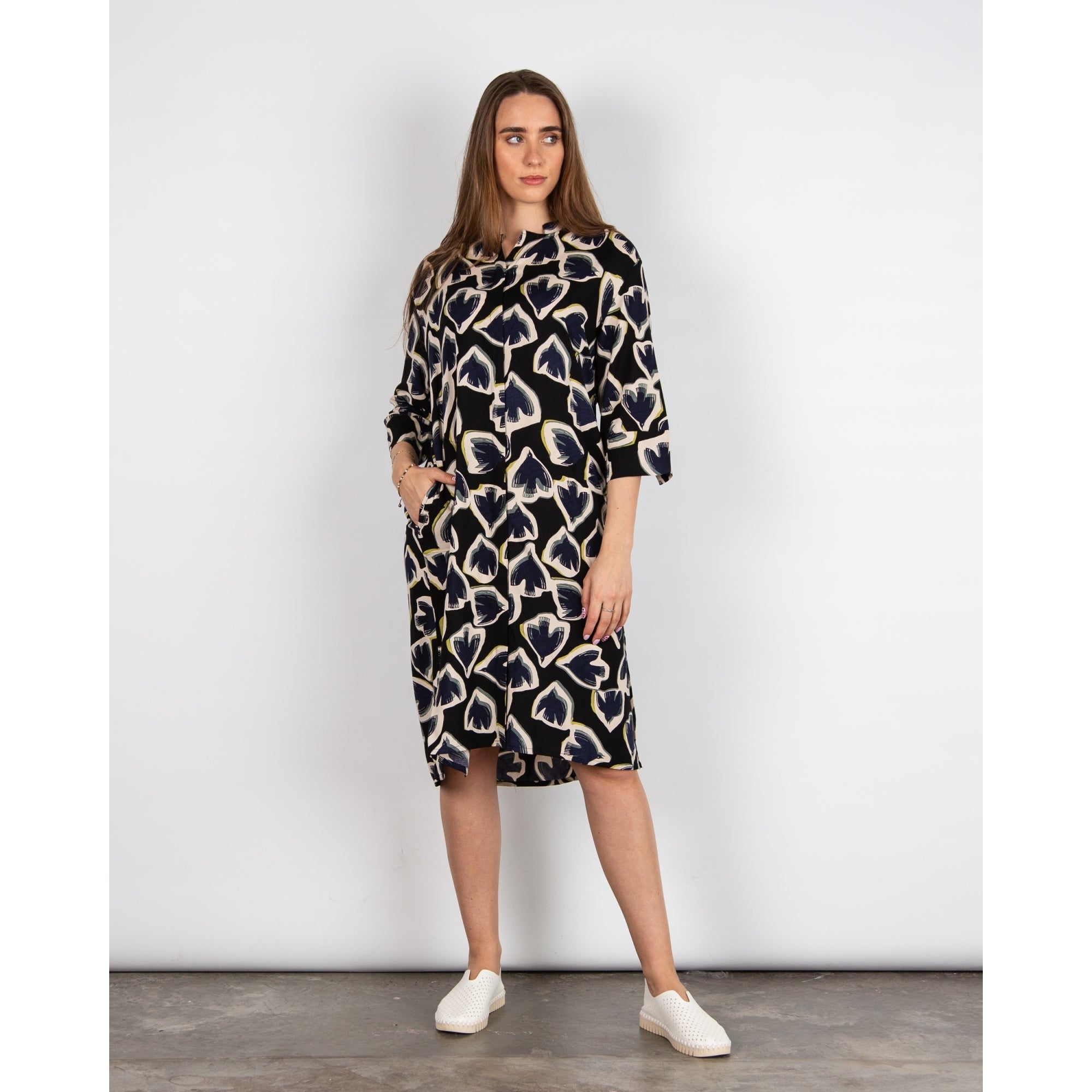 Masai Nimes Bird Print Tunic Dress Black/navy/cream