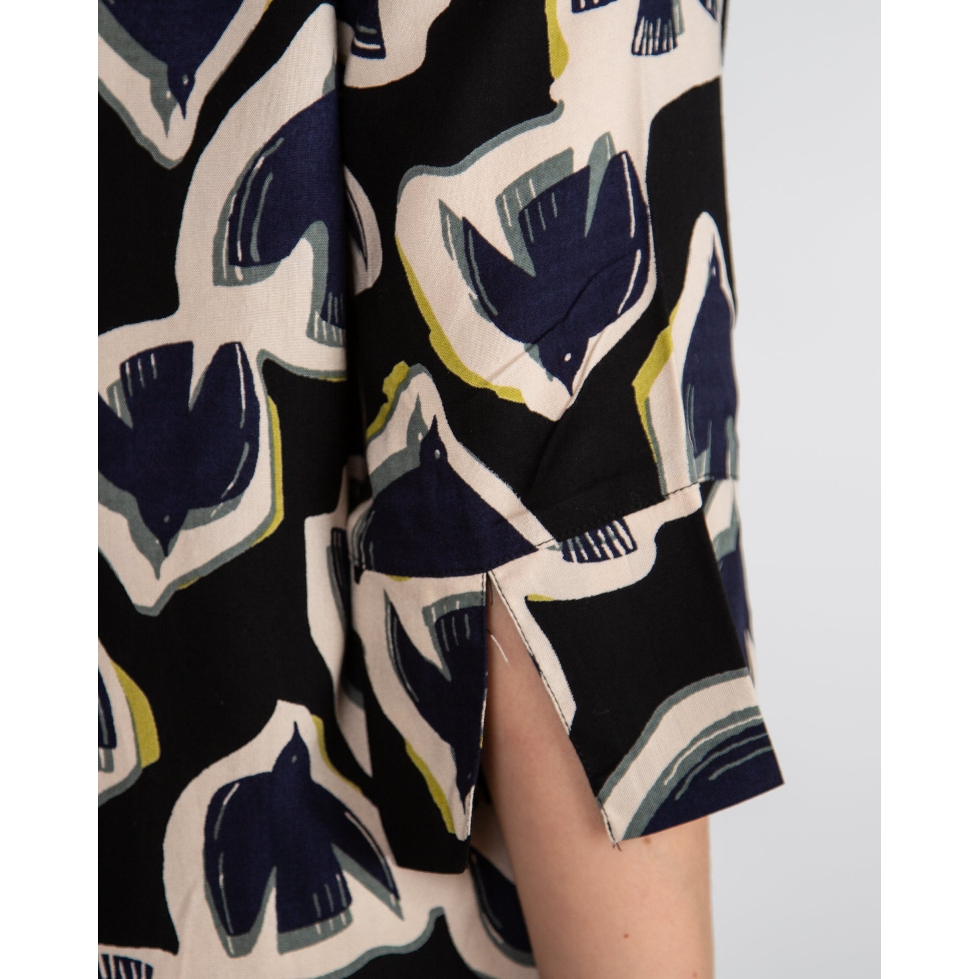 Masai Nimes Bird Print Tunic Dress Black/navy/cream