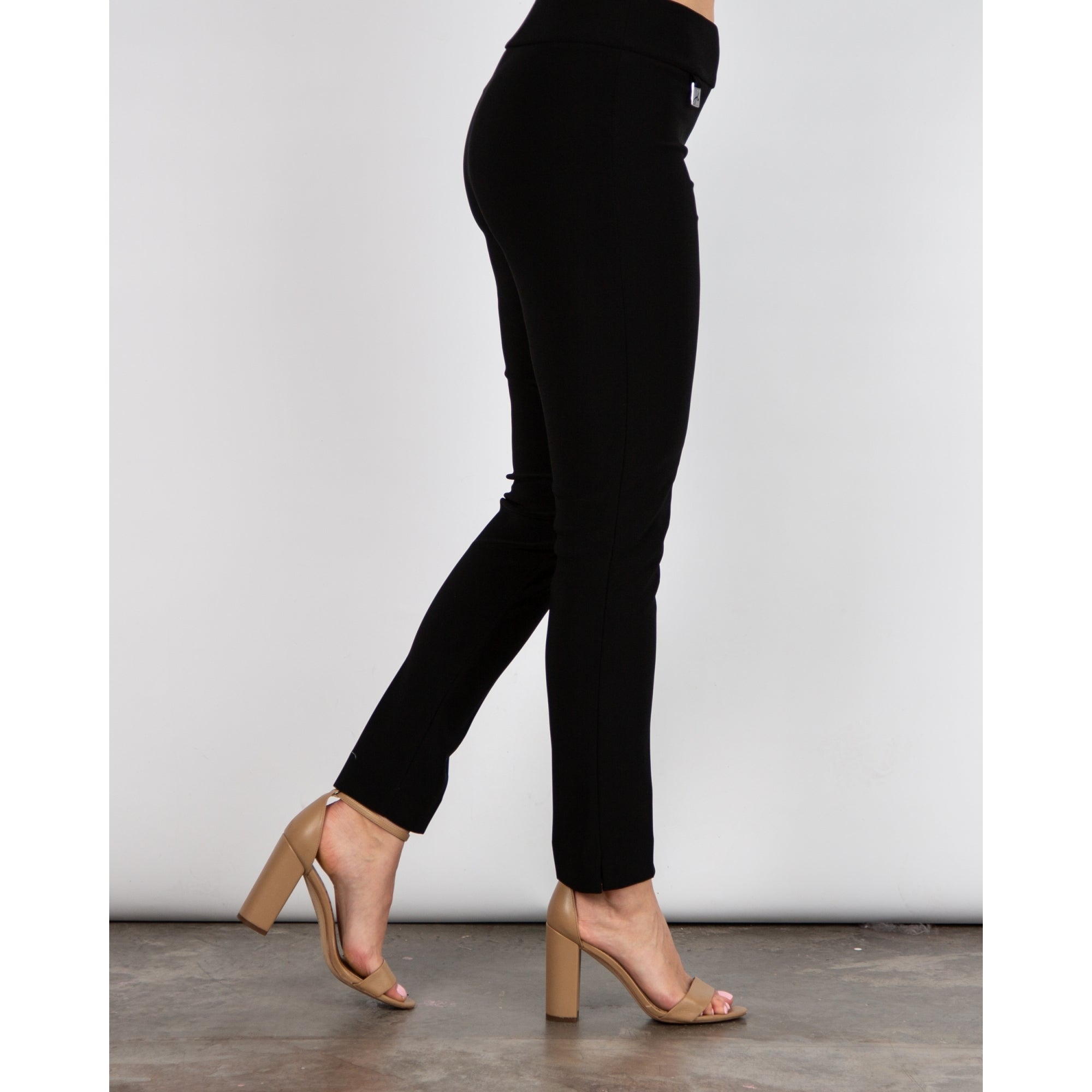 Joseph Ribkoff Slim Leg Pull On Trouser With Ankle Split Black