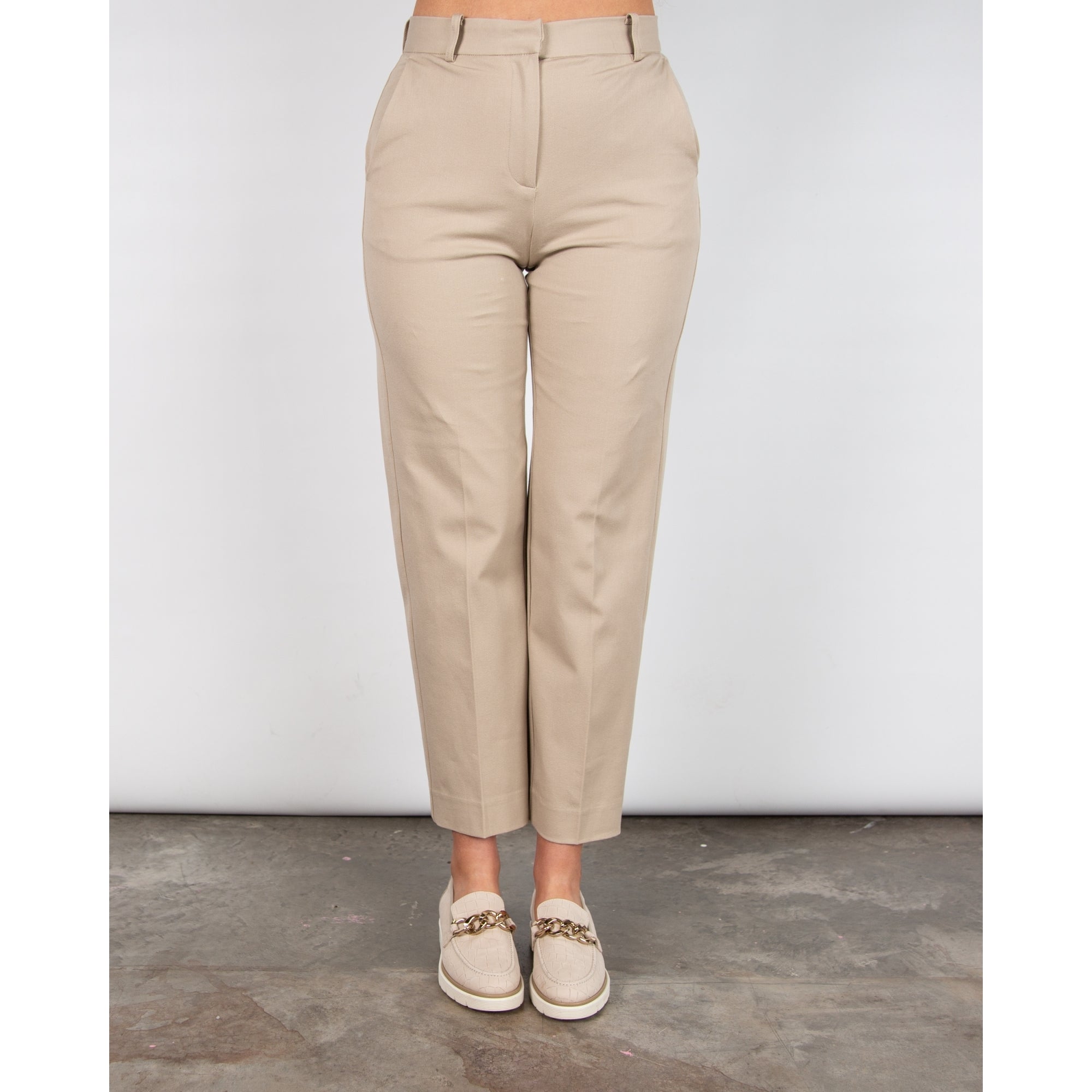 Masai Patia Cotton Stretch Tailored Trouser Beige