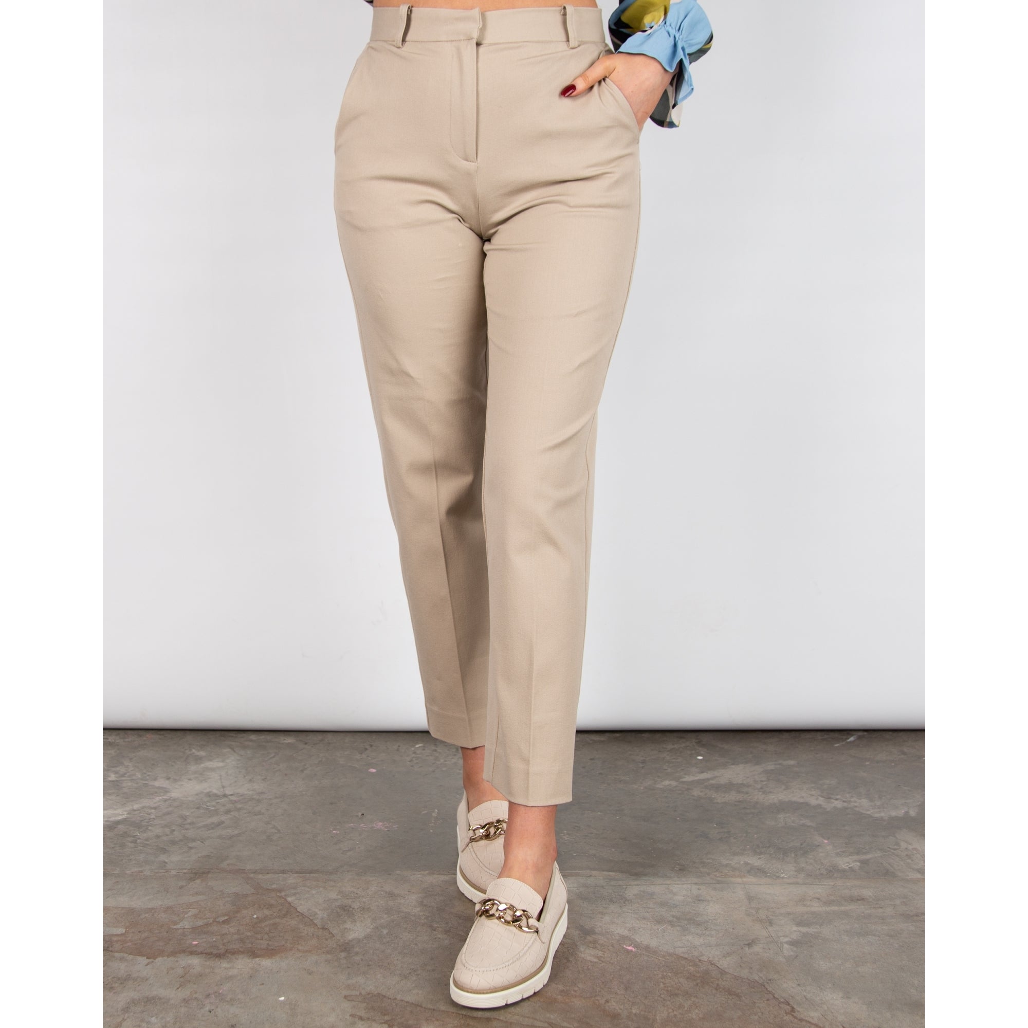Masai Patia Cotton Stretch Tailored Trouser Beige