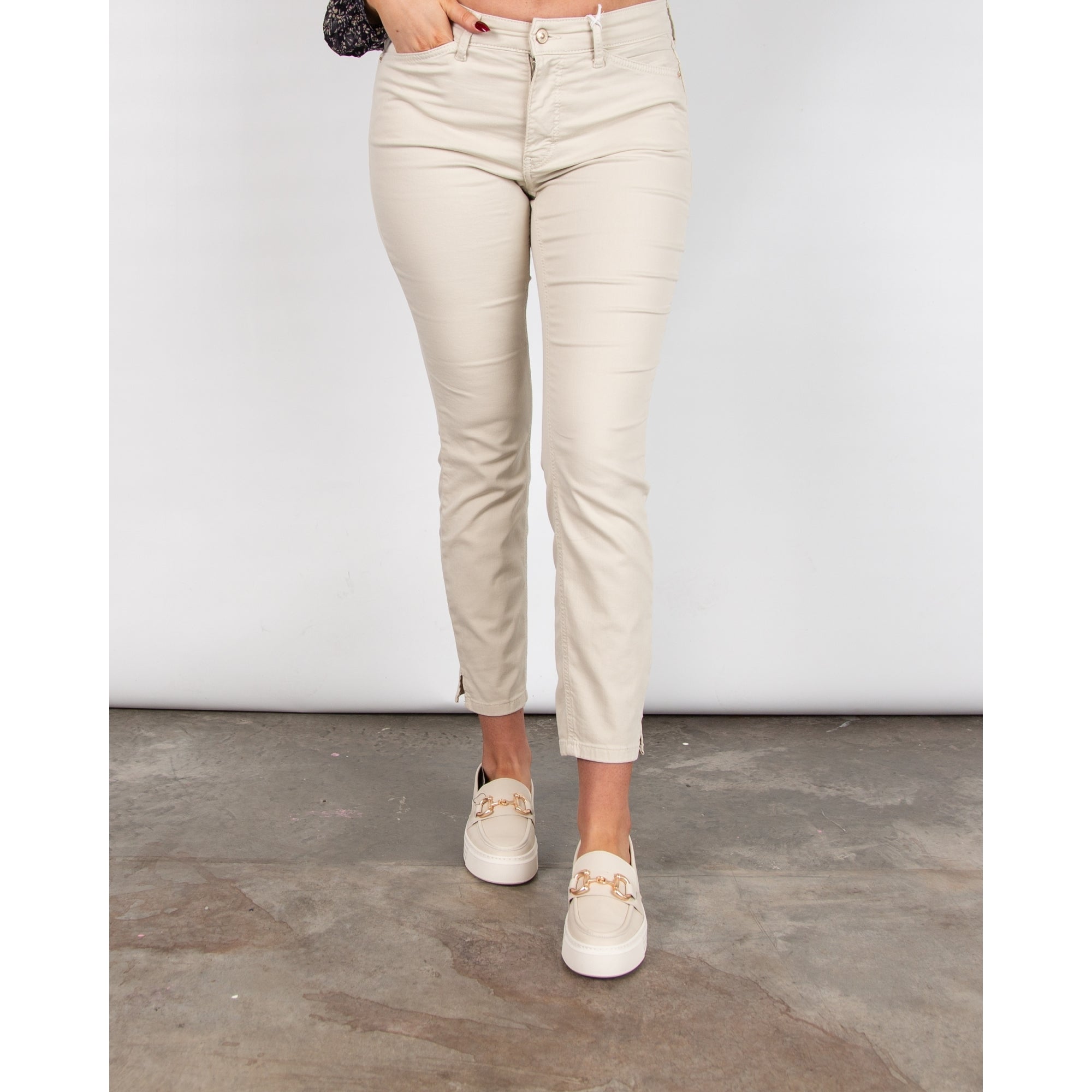 Mac Super Soft Slim Jean With Mini Ankle Split Stone 022r 28L
