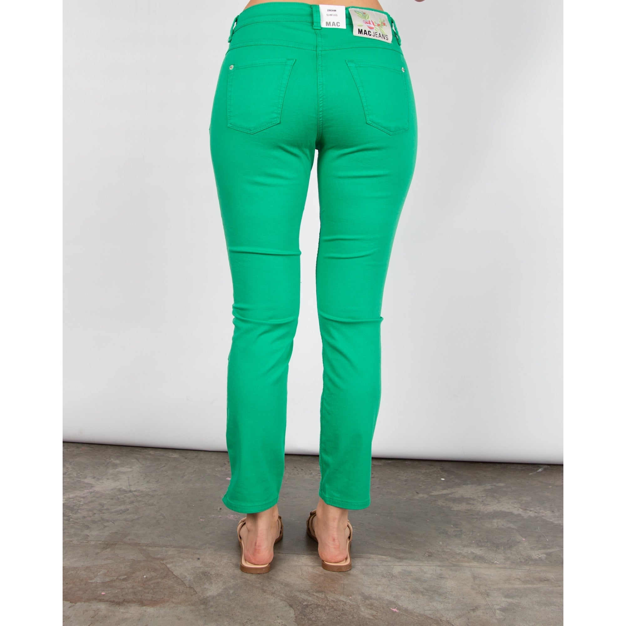 Mac Super Soft Slim Jean With Mini Ankle Split Bright Green 621r 26L