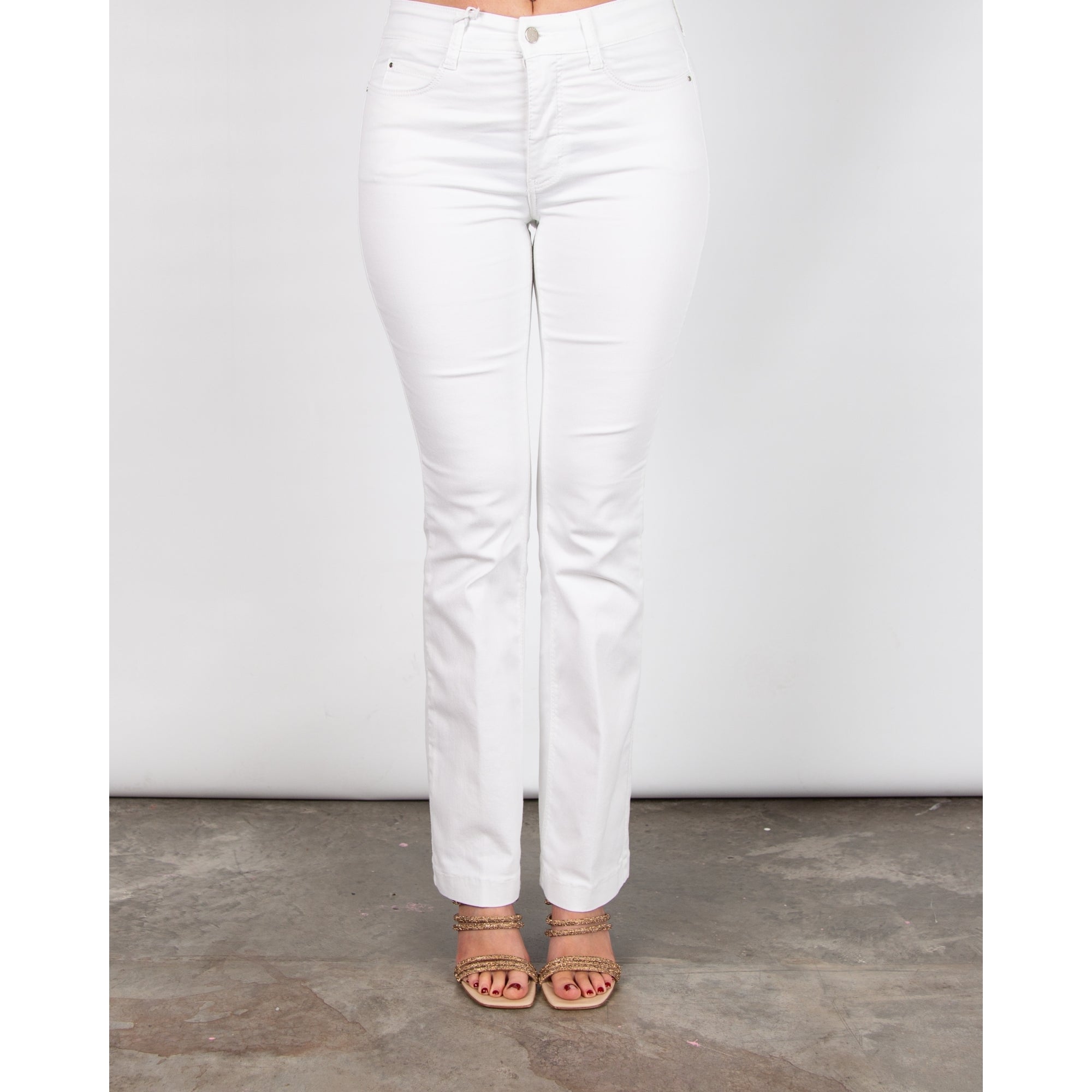 Mac Stretch Denim Fit And Flare Bootcut Jean White Denim D010 30L