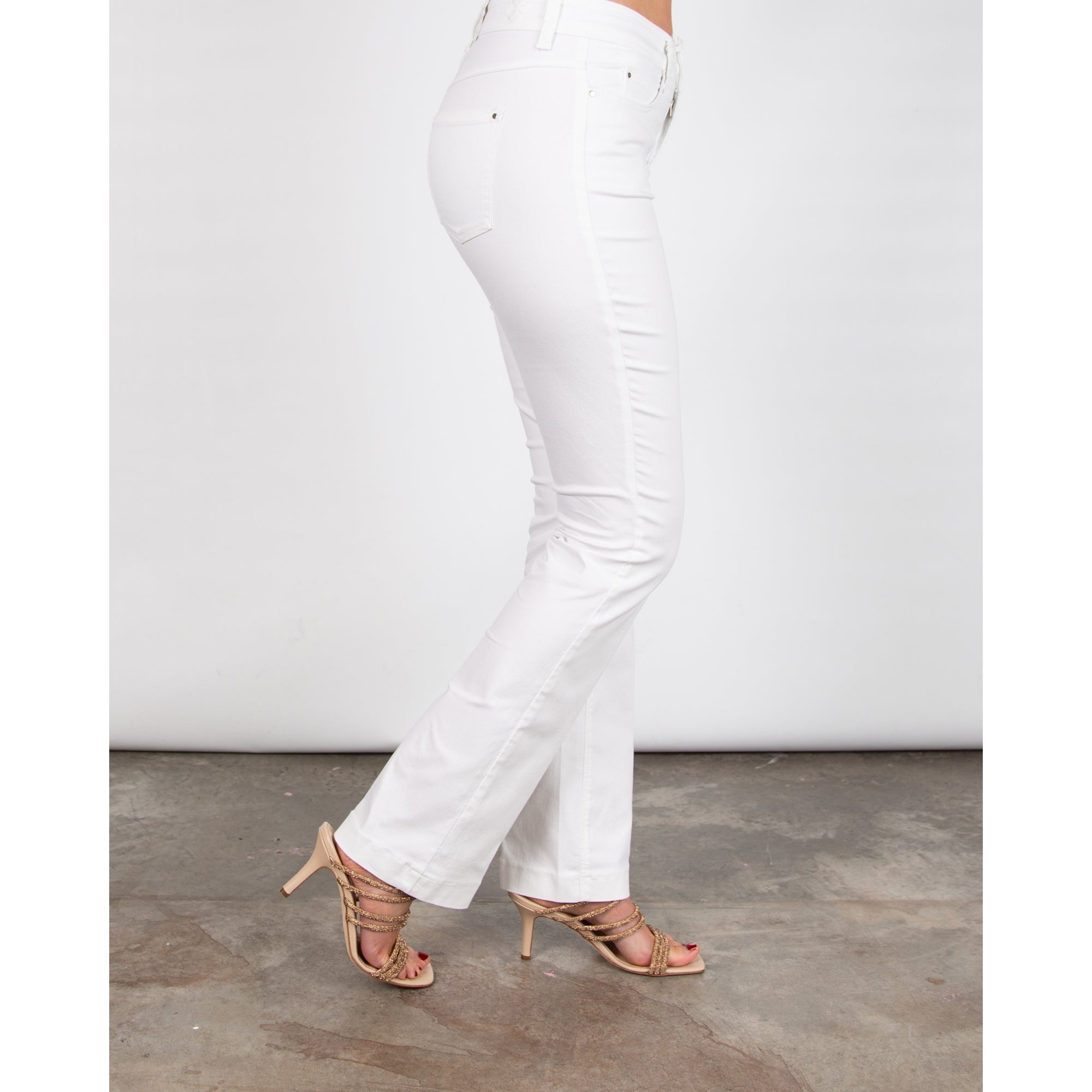 Mac Stretch Denim Fit And Flare Bootcut Jean White Denim D010 32L