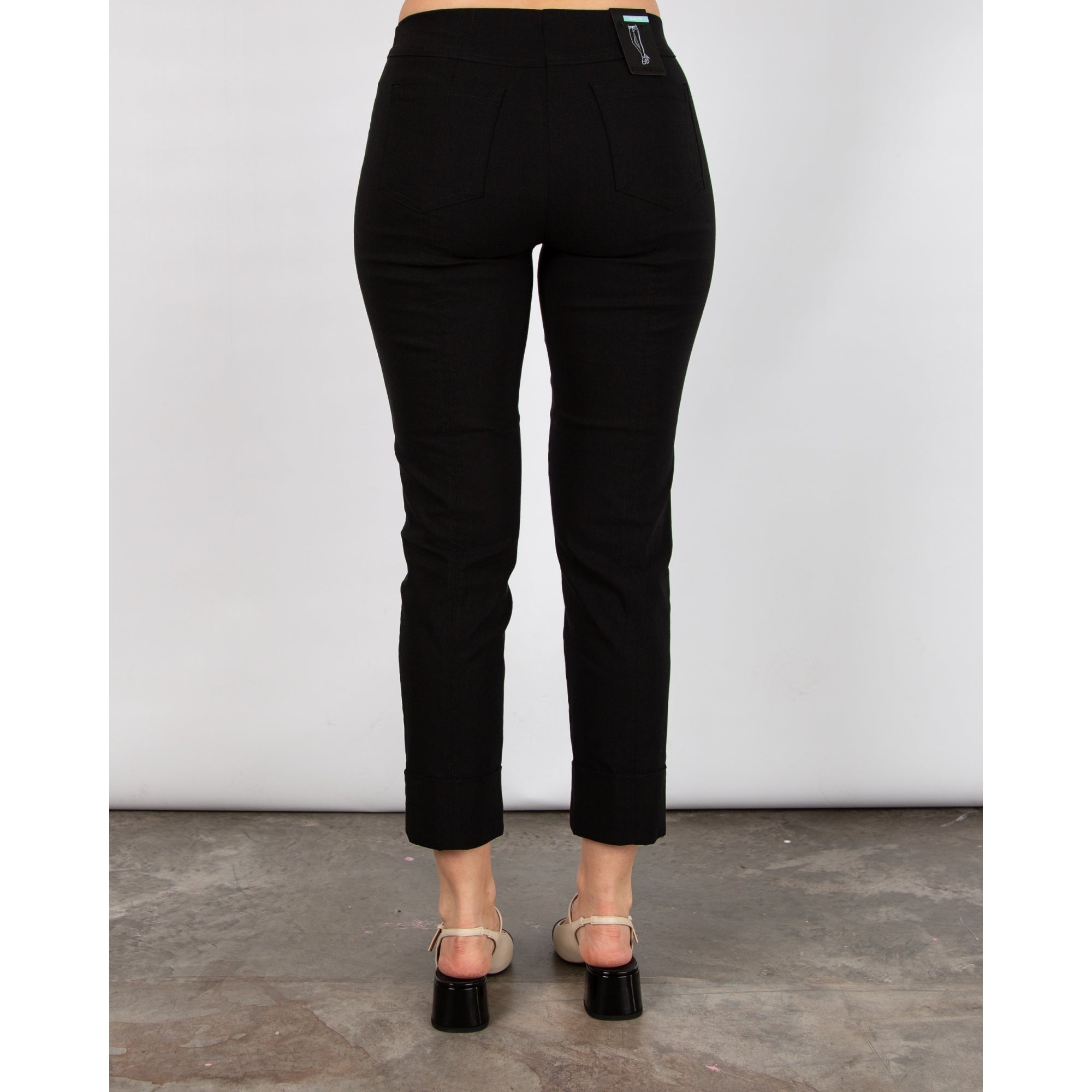 Robell Bella 09 Turn Up Pull On Pant Black